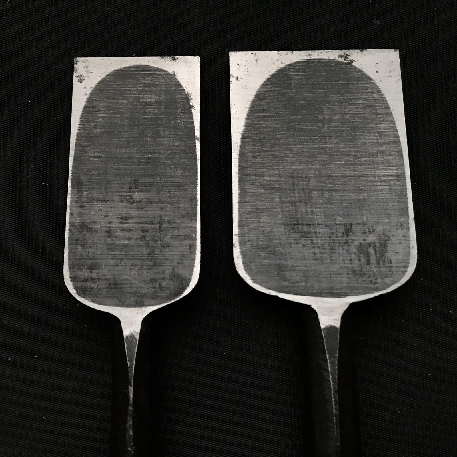 Old stock Kazuhiro Shorter Timber chisels by Endou Kazuo 掘出し物 遠藤一雄氏 かず弘 中叩鑿 36,48mm