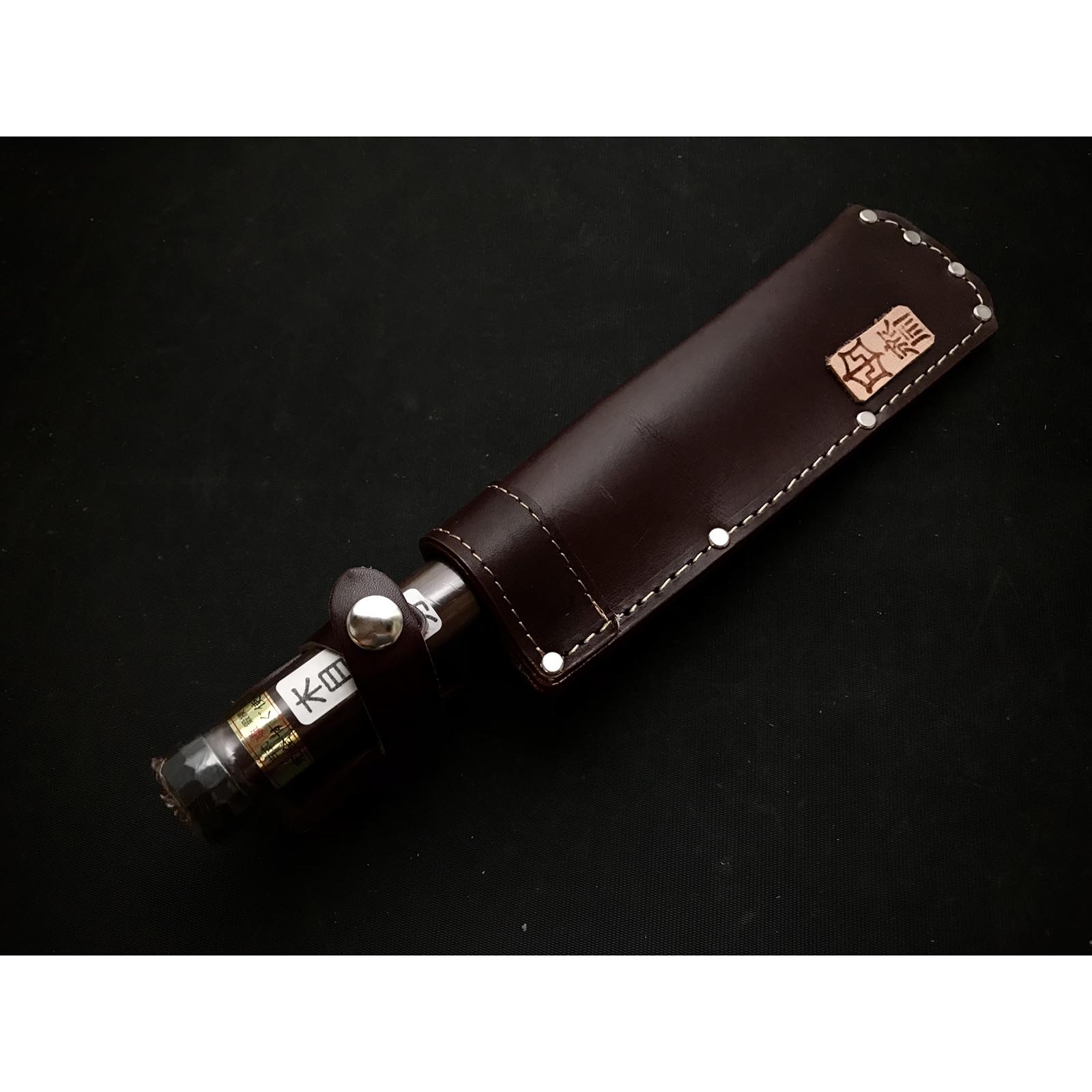 Tasai Mokume Special Bench chisels (Wakisashi Nomi) with leather bag 田斎作 木目 脇差し鑿 追入鑿 24mm 27mm