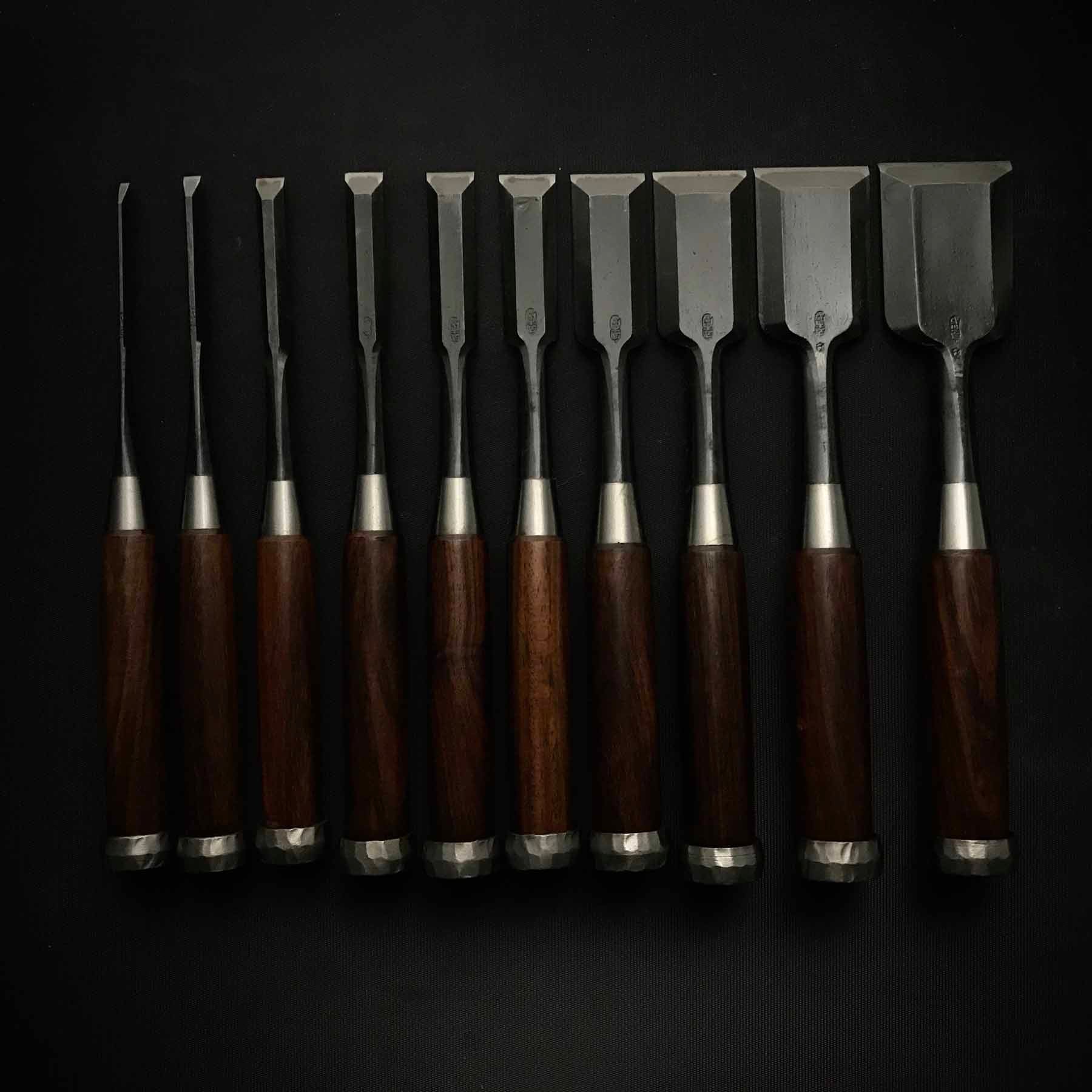 Hidari Ichihiro 左市弘 | Bench chisels set 10本組 追入組鑿 | Unused