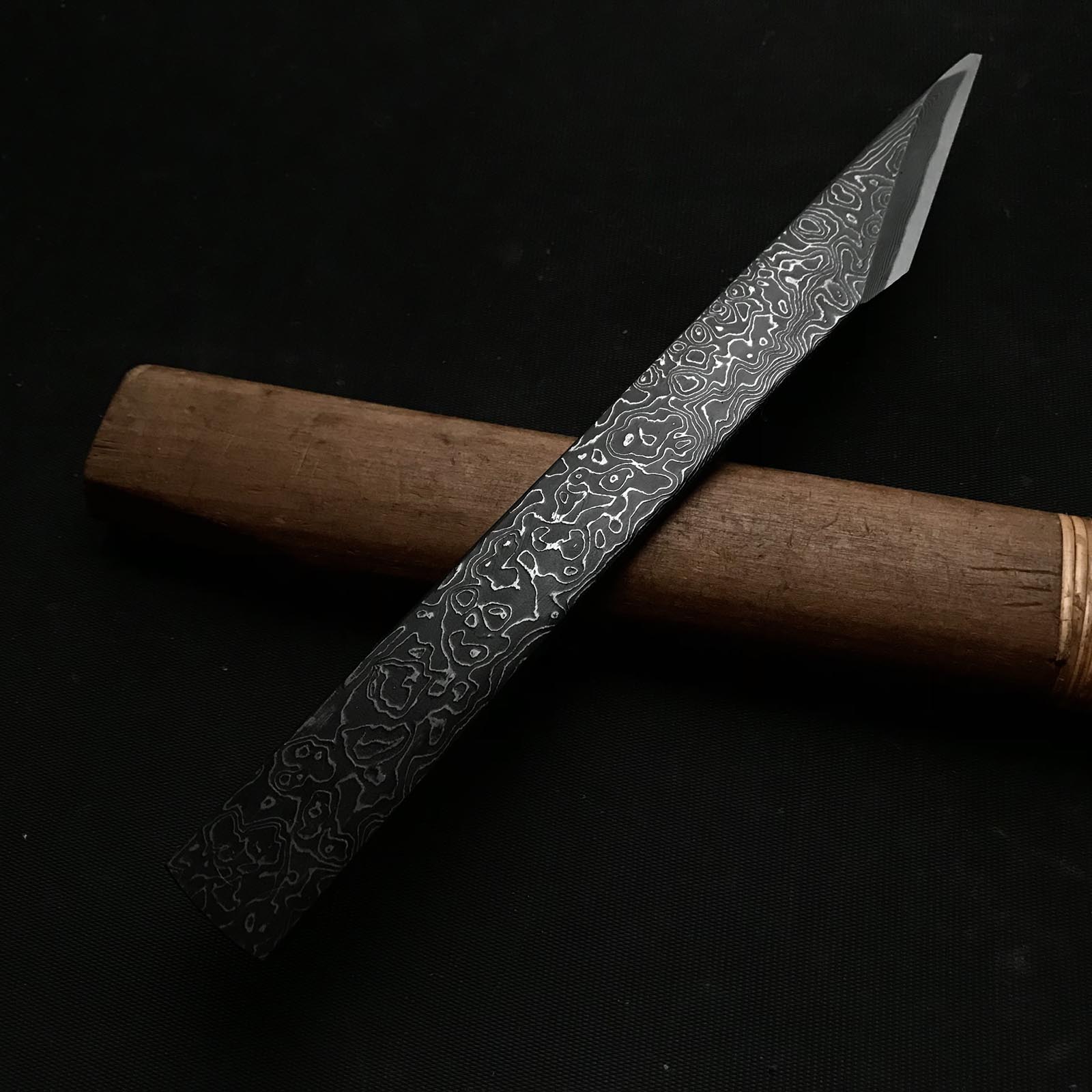 Tasai Mokume Kiridashi Right hand 田斎作 切出し小刀 天杢模様 右 21mm