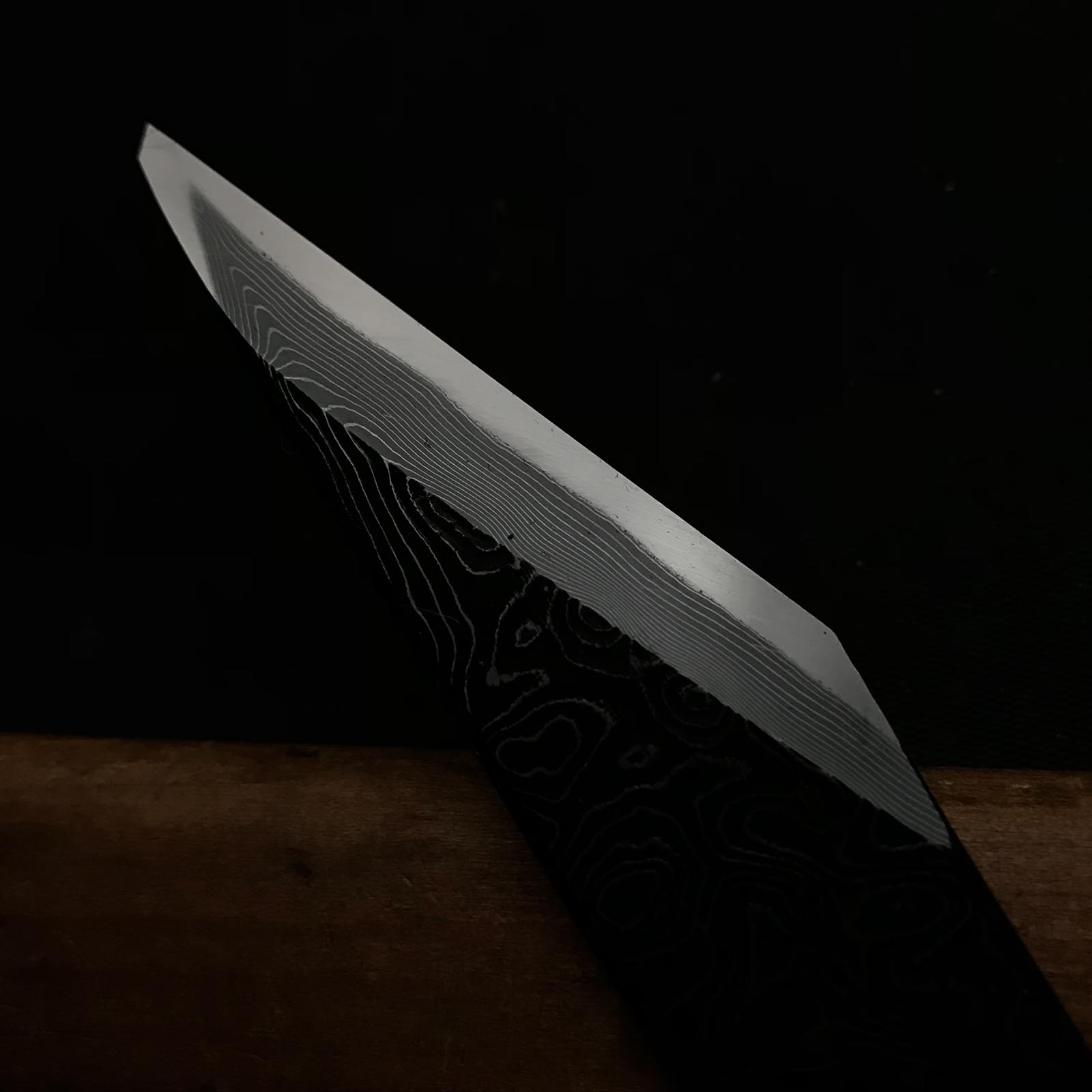 Tasai Mokume Kiridashi Right hand 田斎作 切出し小刀 天杢模様 右 21mm