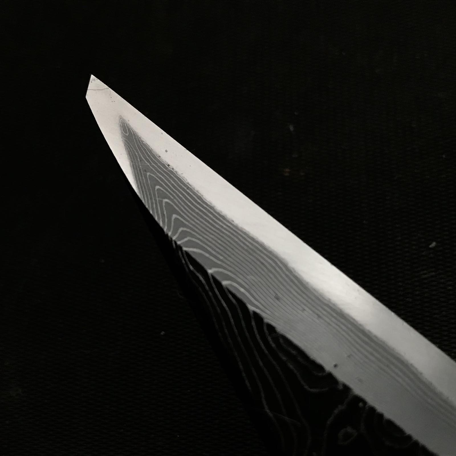 Tasai Mokume Kiridashi Right hand 田斎作 切出し小刀 天杢模様 右 21mm