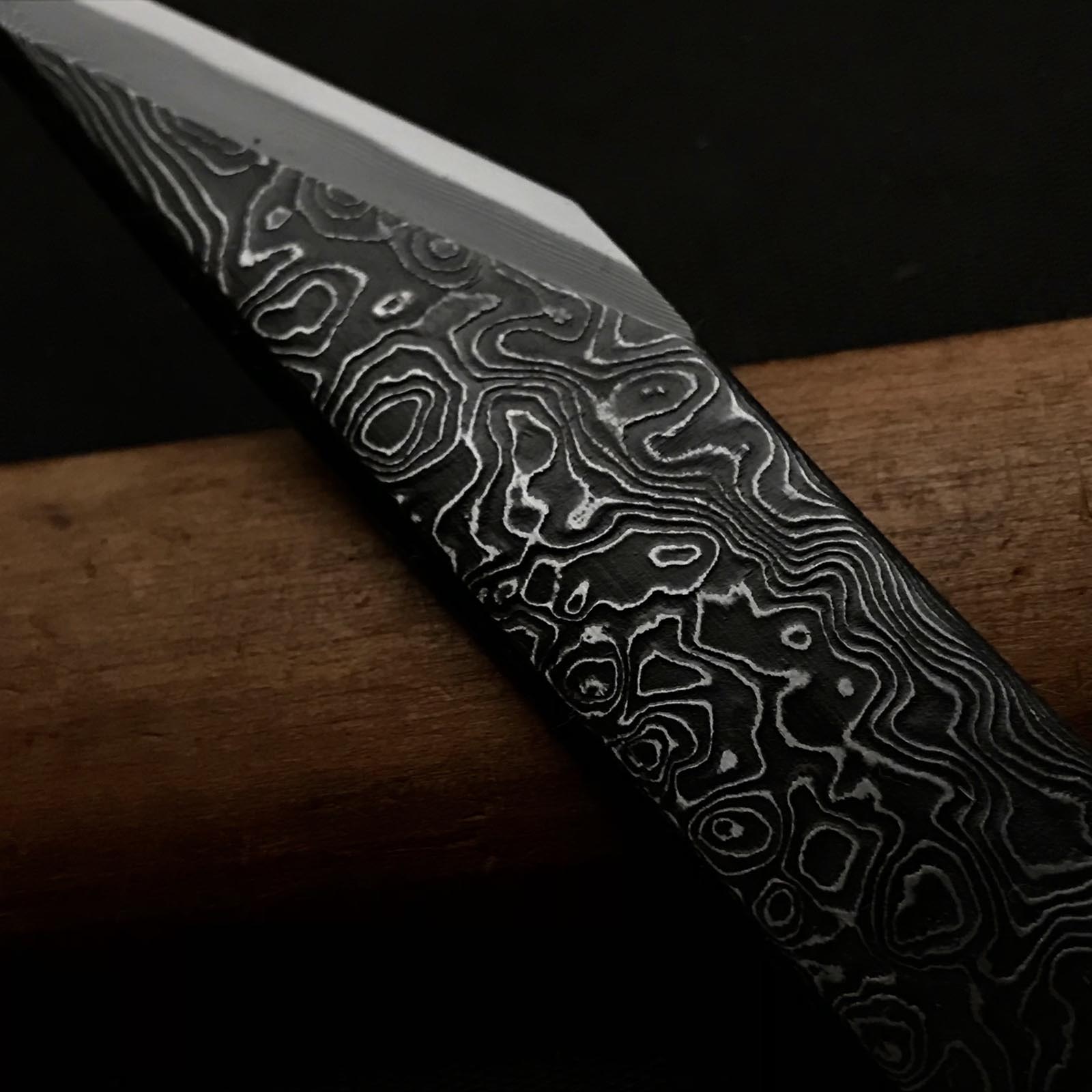 Tasai Mokume Kiridashi Right hand 田斎作 切出し小刀 天杢模様 右 21mm