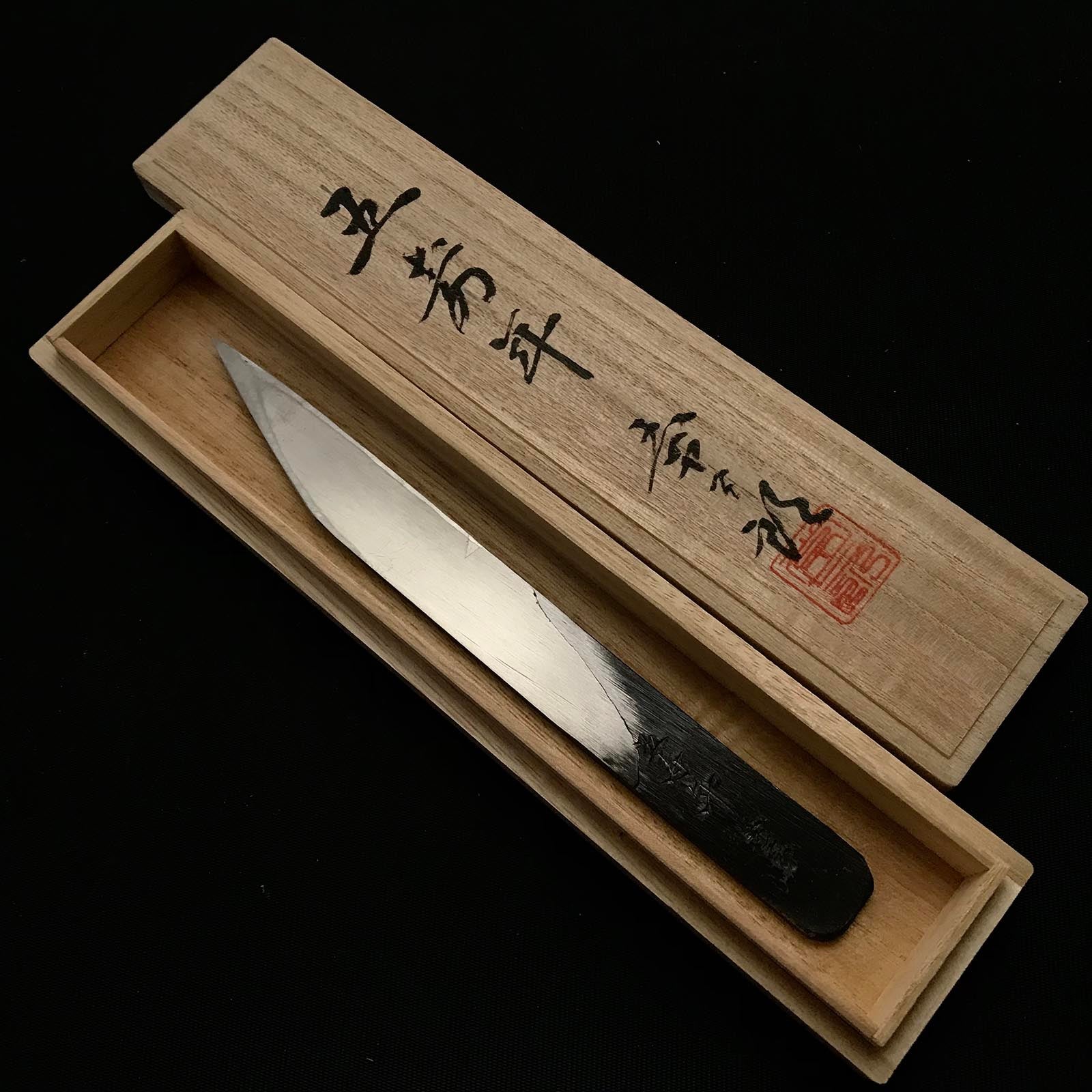 Gojunen Kiridashi by Tsunesaburo with blue steel Right hand 五壽年 常三郎作 黒打 切出し小刀 右 21mm