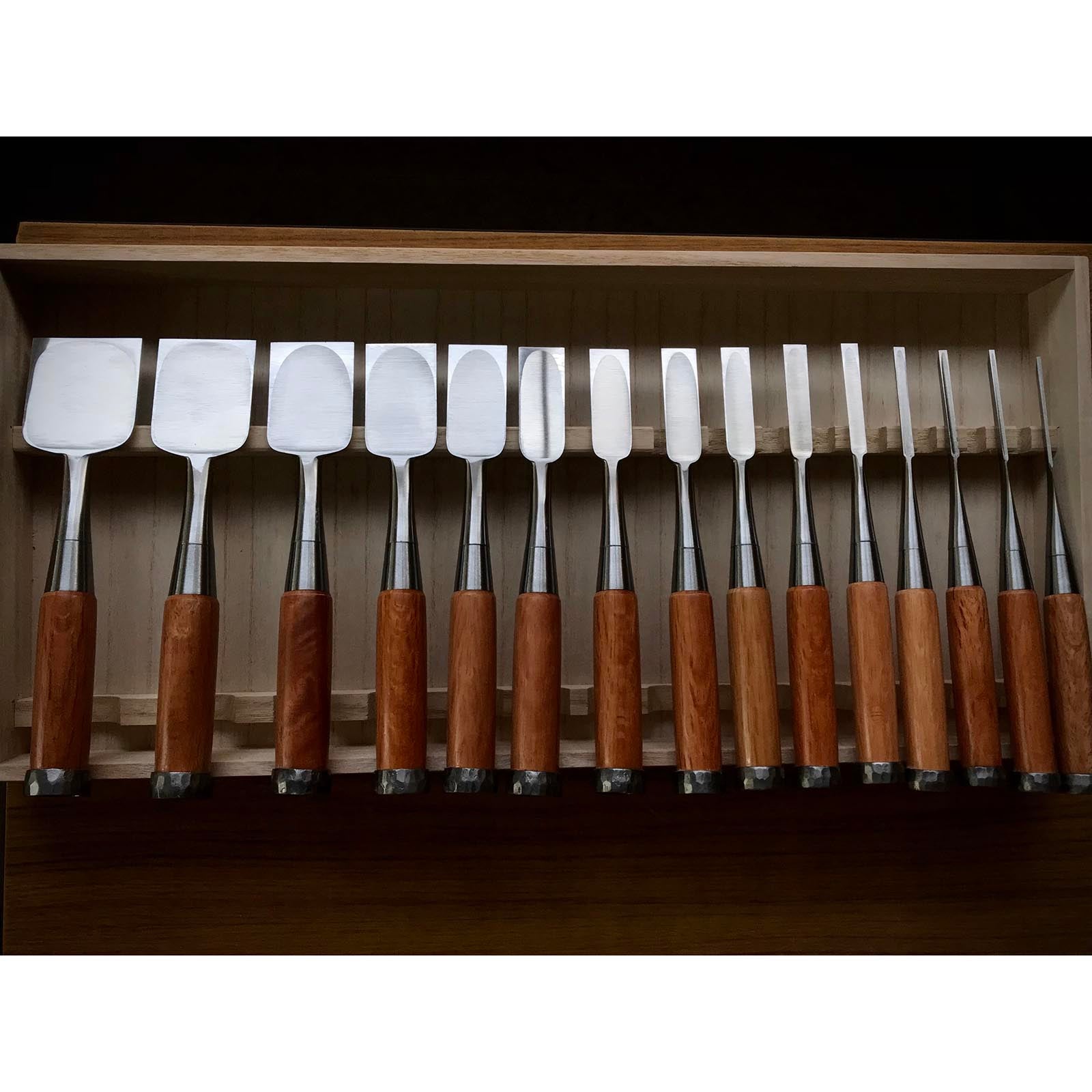 四代助丸 碓氷淑郎 ハイス鋼追入鑿 15本組 Sukemaru 4th High-Speed Steel Bench chisels set