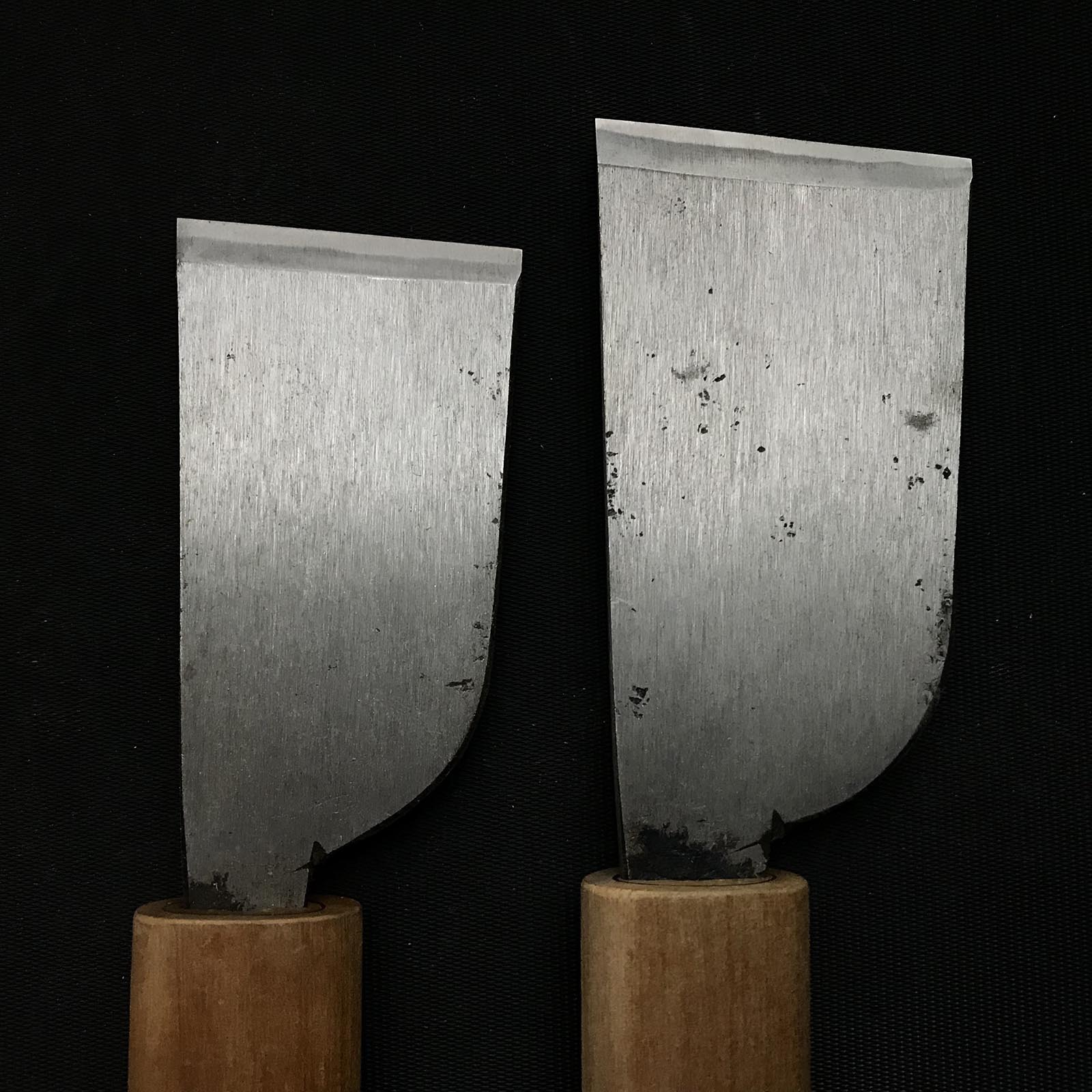 Old stock Hidetsugu Hand Made Leather tools with blue steel 掘出し物 東京 秀次 革包丁