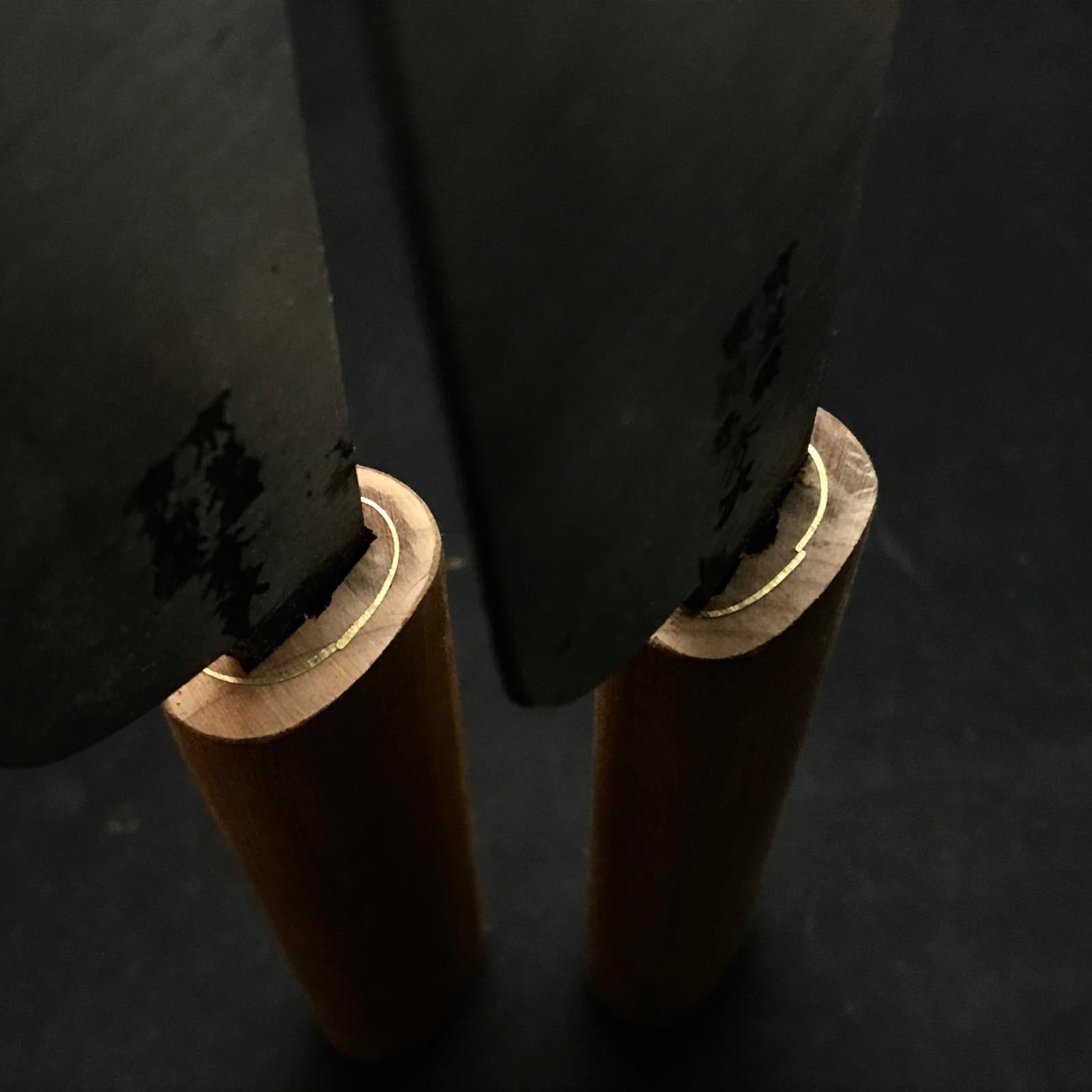 Old stock Hidetsugu Hand Made Leather tools with blue steel 掘出し物 東京 秀次 革包丁