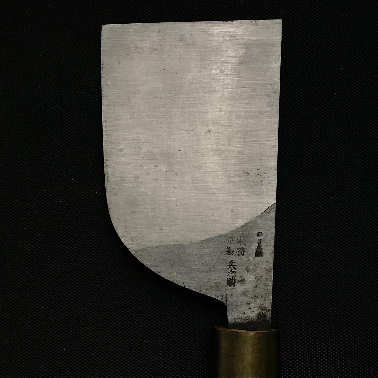 Old stock Heinosuke Hand Made Leather tools with blue steel 掘出し物 兵之助 革包丁 青紙鋼 72mm