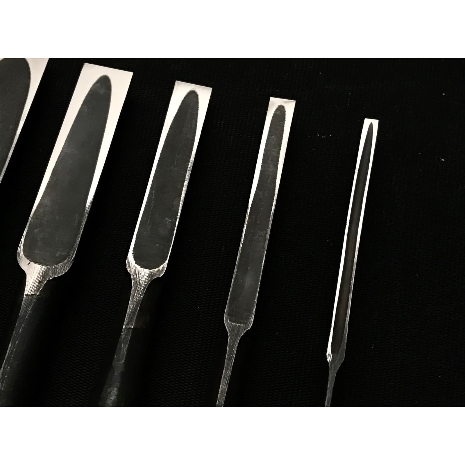 中古長広(ナガヒロ) 卓上ノミセット 中古長弘 追入組鑿 8本組 おいれのみ