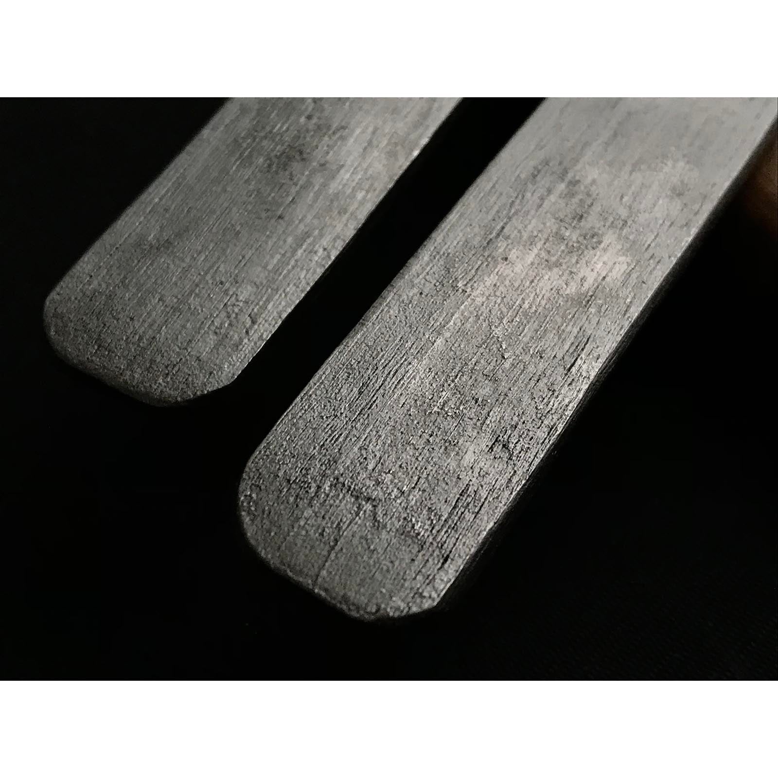 Gojunen Mokume Kiridashi by Tsunesaburo with blue steel Right &Left hand 五寿年 常三郎作 木目造 切出し小刀 右&左 21mm