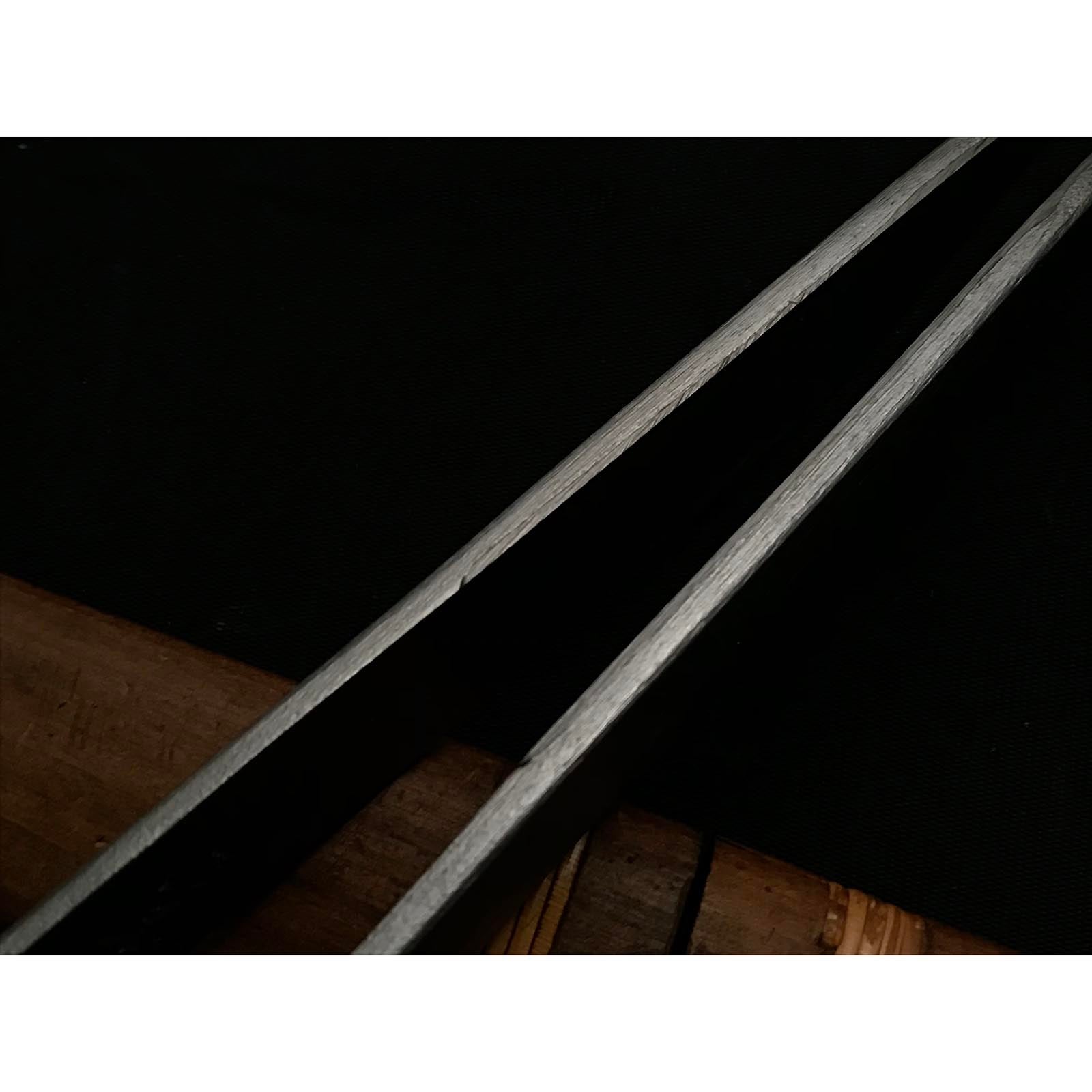 Gojunen Mokume Kiridashi by Tsunesaburo with blue steel Right &Left hand 五寿年 常三郎作 木目造 切出し小刀 右&左 21mm