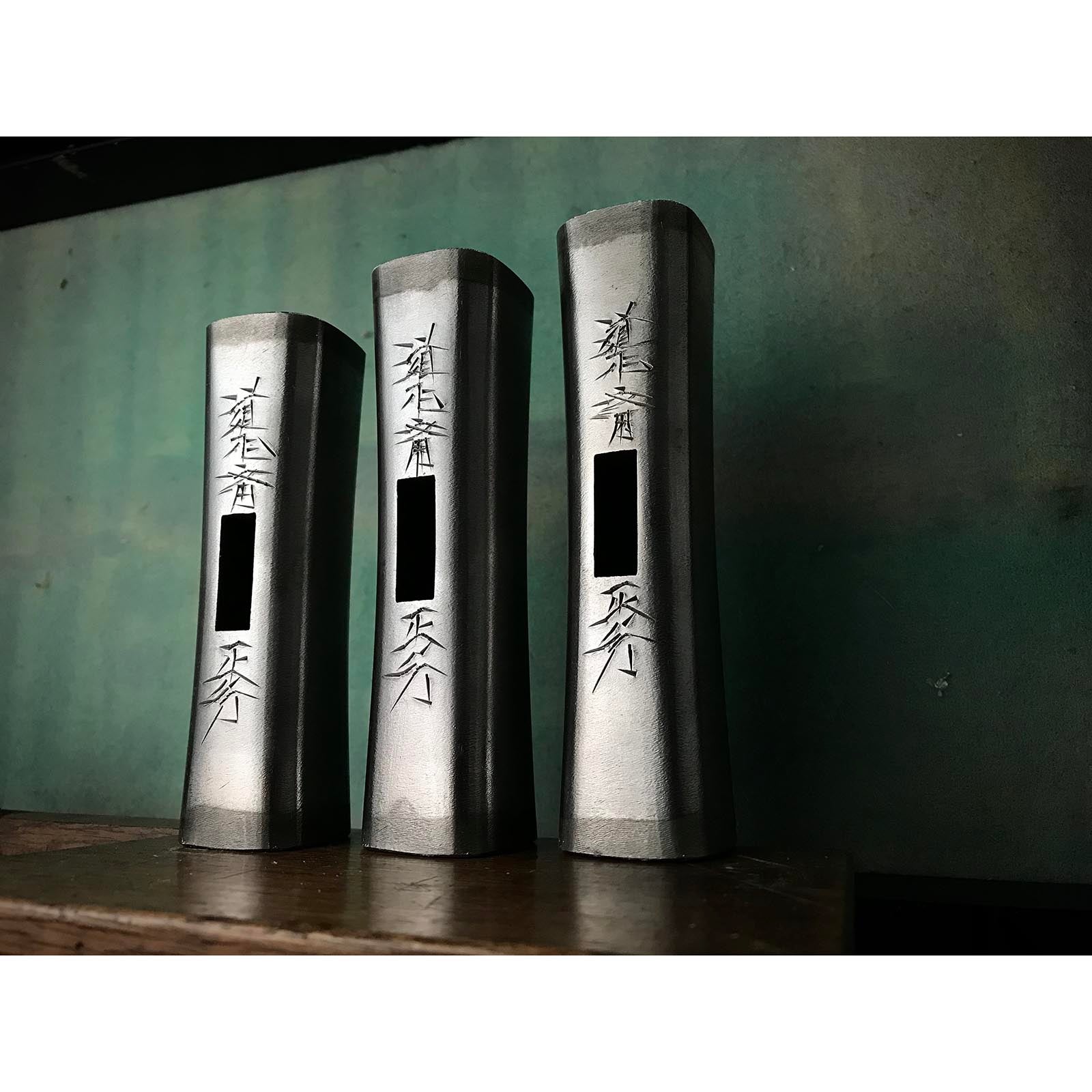 Doshinsai Masatsura Silver Hand made Pasting steel Square Hammers 道心斎正行 馬場正行氏作 鋼付四角玄翁 150,180,200匁