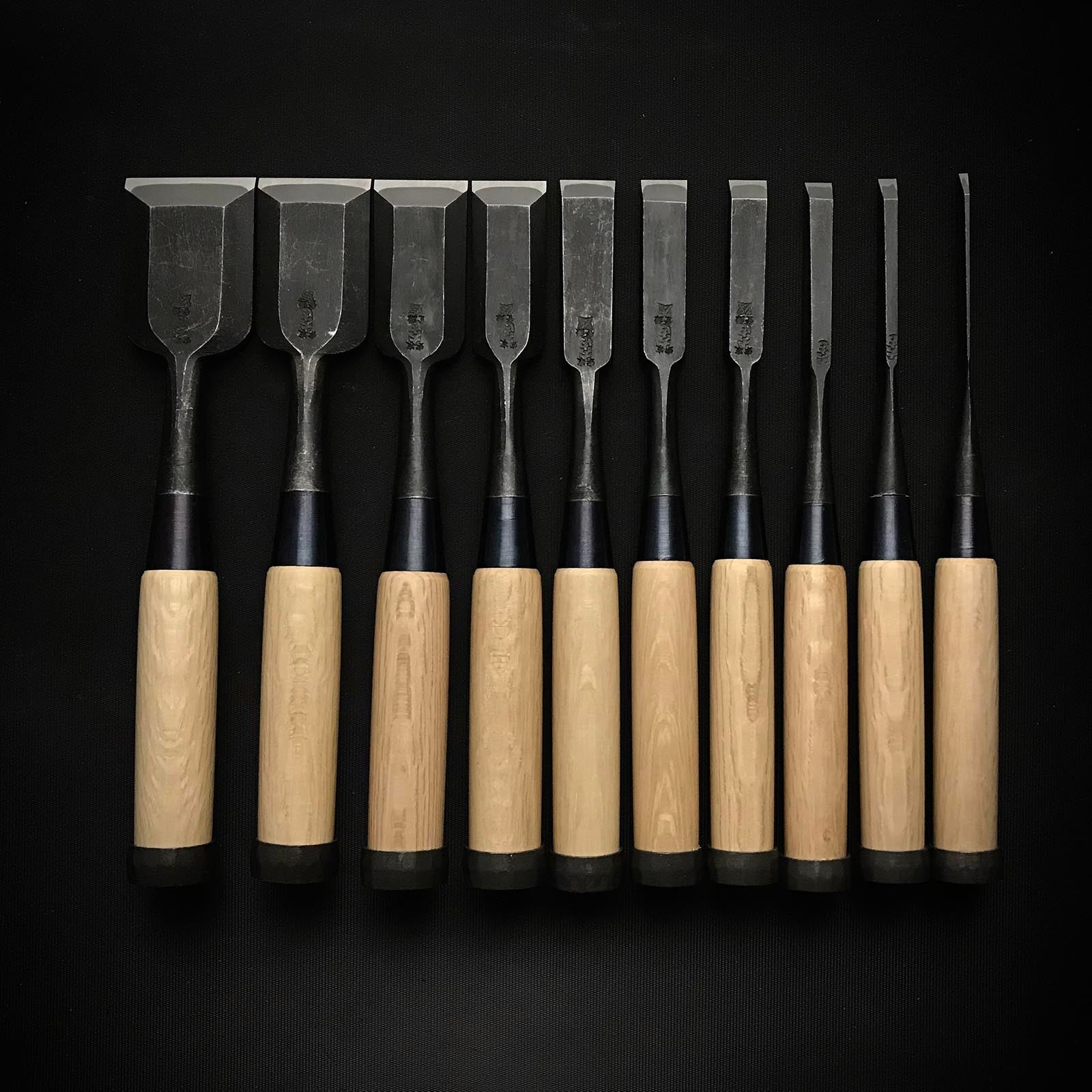 Ouchi Bench chisels set by Ouchi 4th generation 四代目大内俊明作 宗家大内 追入組鑿 Oirenomi