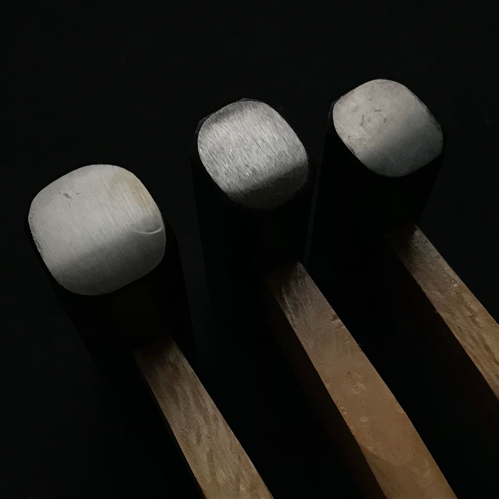 Old stock for beginner Yamanaka Octagon Hammers Blacksmith finish with handle  掘出し物 ヤマ中 八角玄翁 柄付 黒仕上