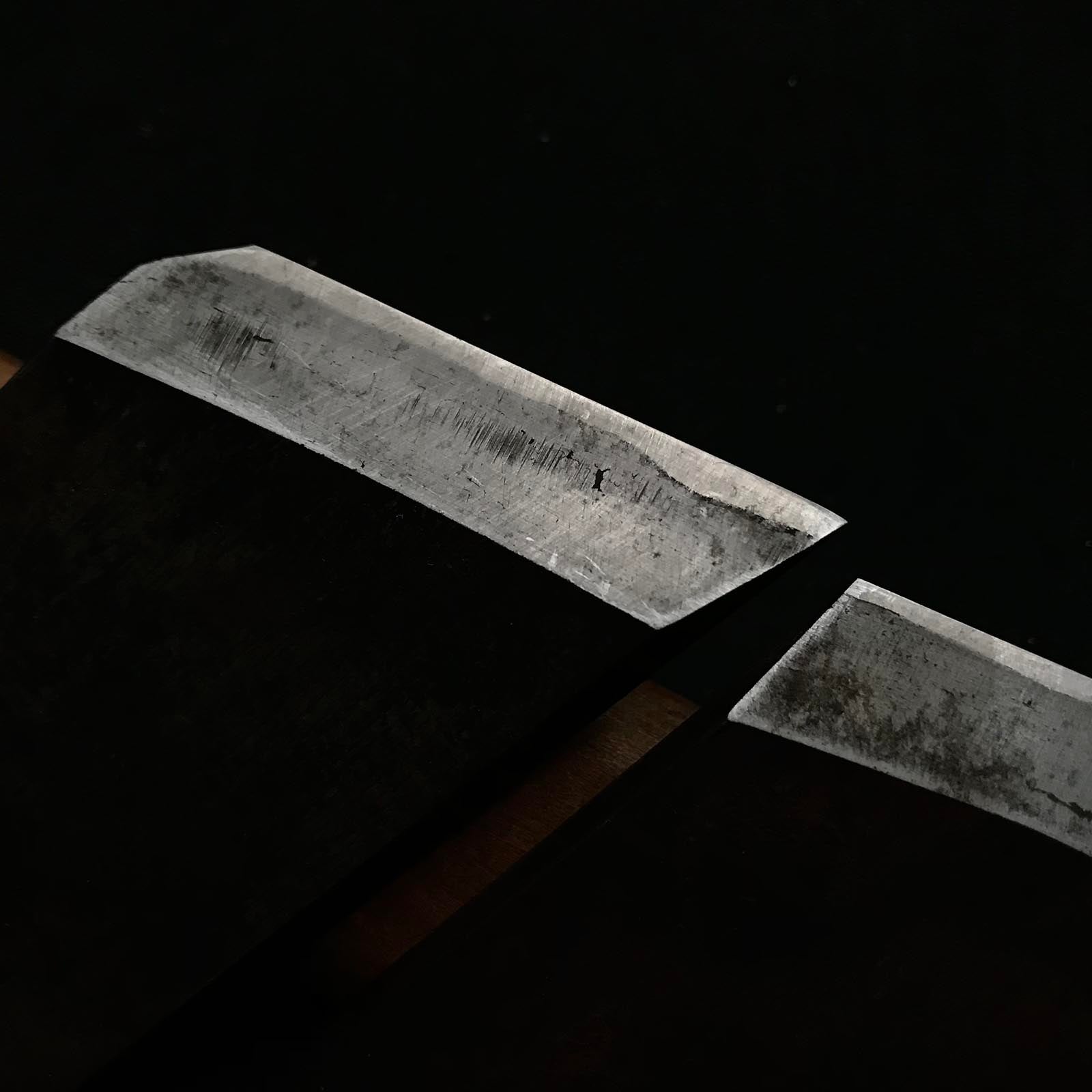 Old stock Chiyoaki Rabbet Planes (Kiwa Kanna) Left 掘出し物 千代明 際鉋 左 42,48mm