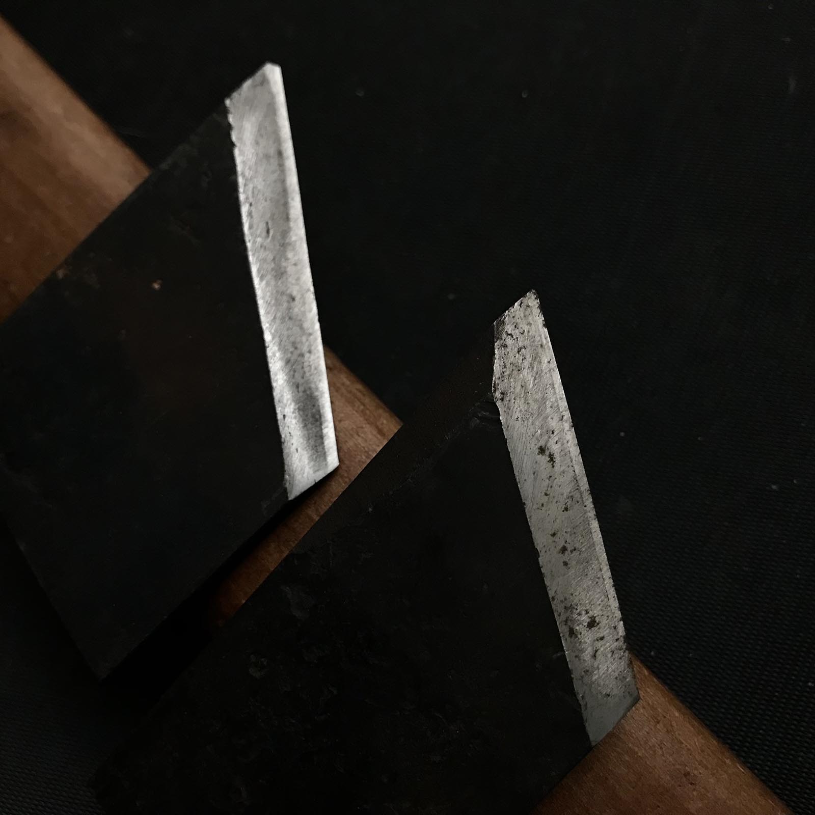 Old stock Chiyoaki Rabbet Planes (Kiwa Kanna) Left 掘出し物 千代明 際鉋 左 42,48mm