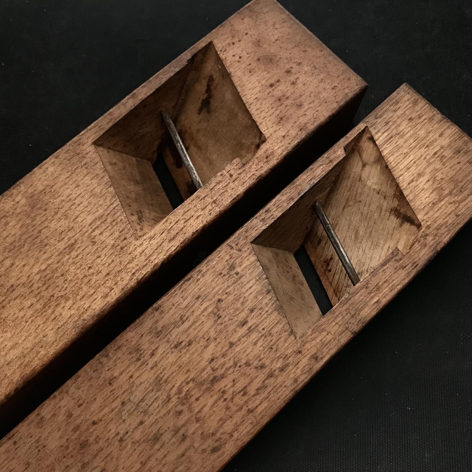 Old stock Chiyoaki Rabbet Planes (Kiwa Kanna) Left 掘出し物 千代明 際鉋 左 42,48mm