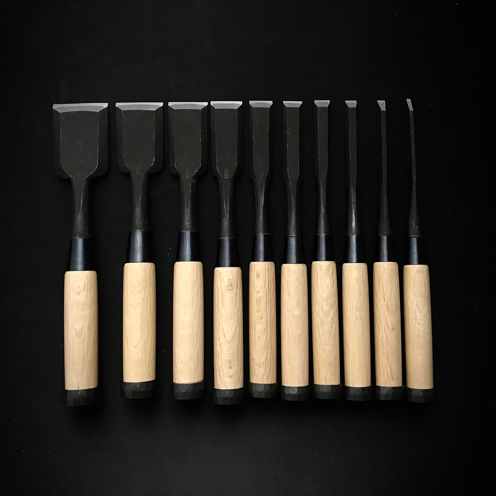 Takasho Bench chisels set with white steel  ___ ___ 高昇作 追入組鑿 Oirenomi