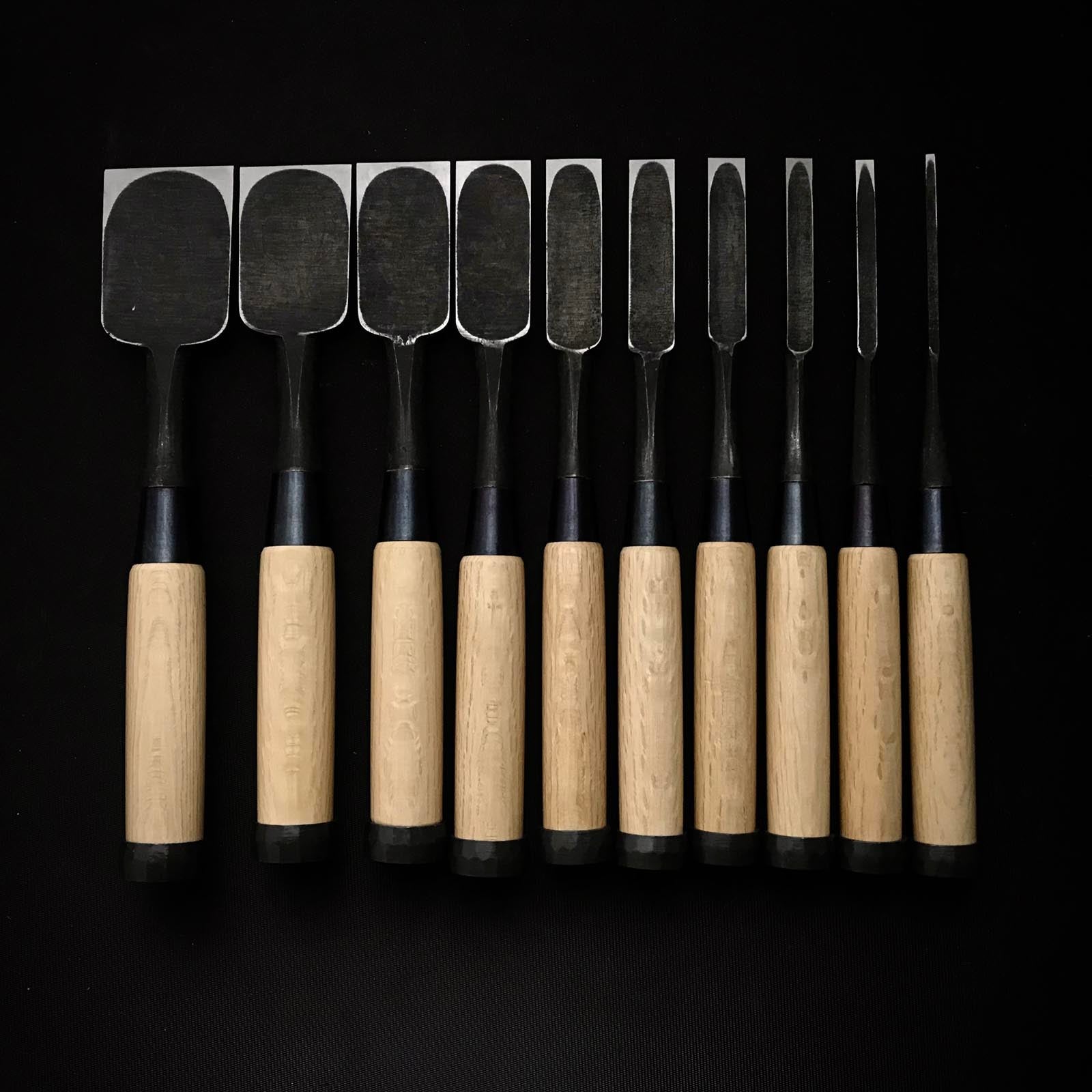 Takasho Bench chisels set with white steel  ___ ___ 高昇作 追入組鑿 Oirenomi