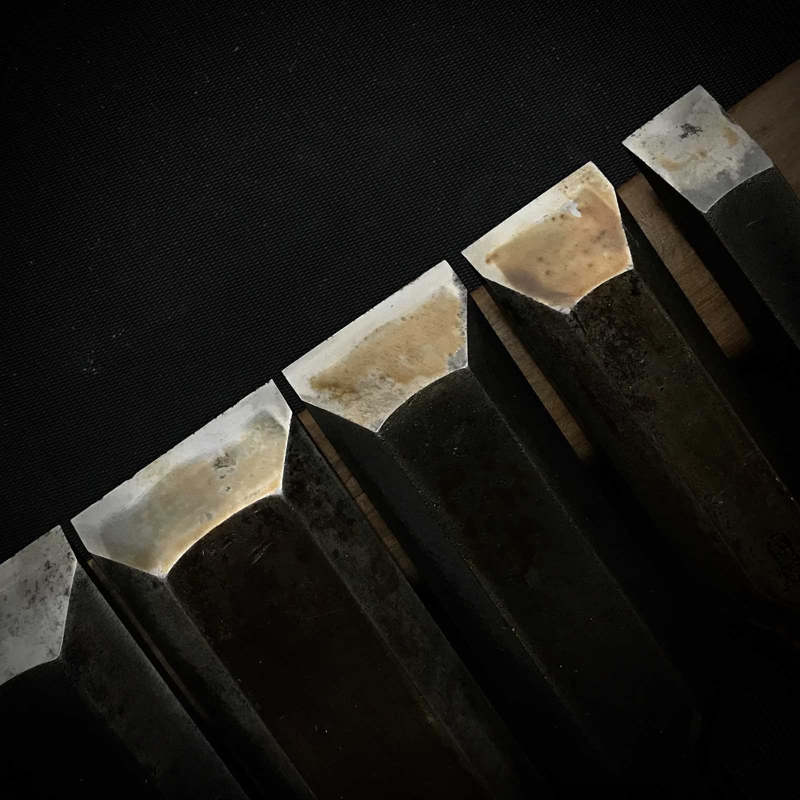 Hidari Ichihiro 3rd Timber chisels set by Yamazaki Shouzou 山崎正三作 左市弘 叩き組鑿 使用品 Used Tatakinomi