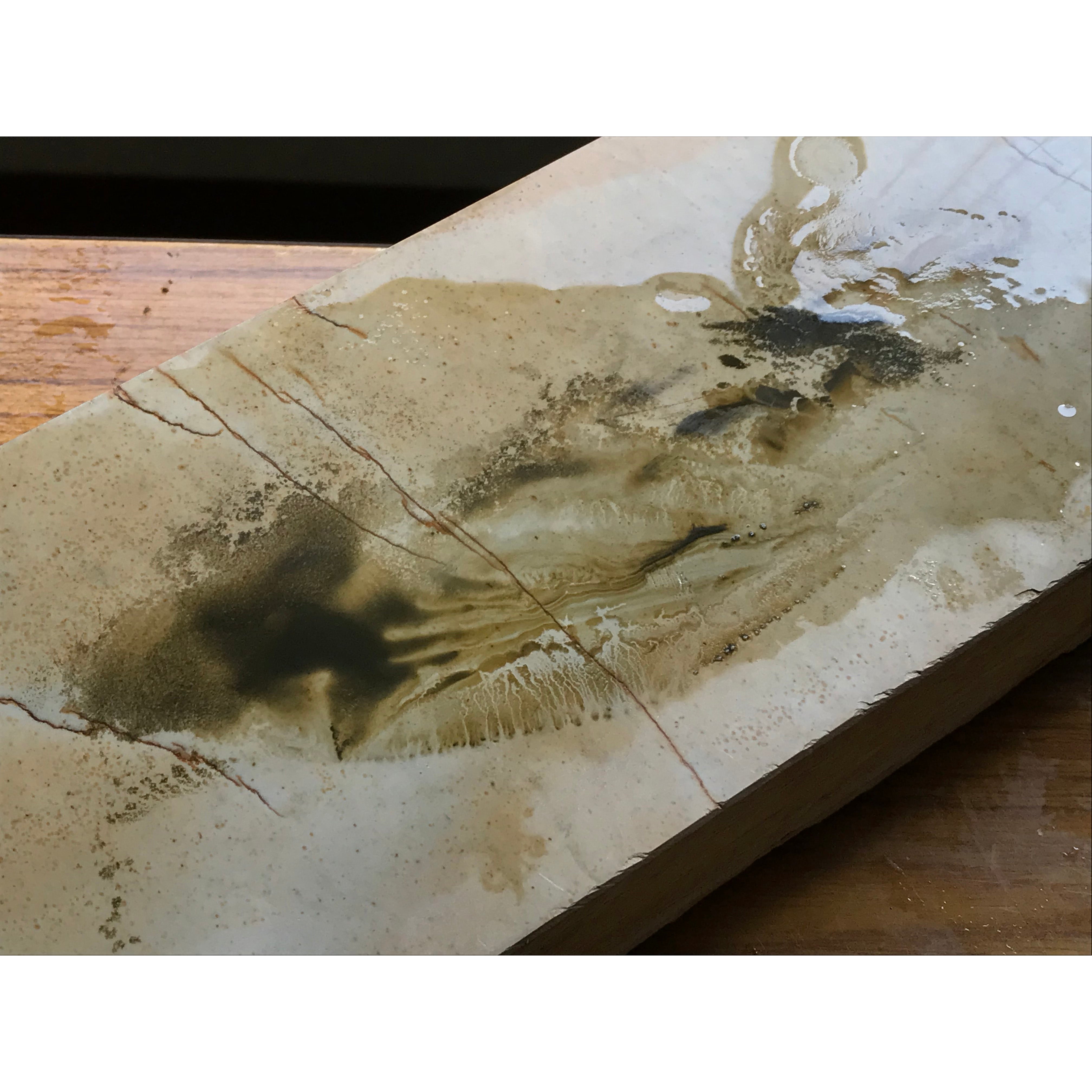 Large Suita #1 Toishi From collection Japanese Natural finishing Stones 蔵出し 山不明 天然仕上げ砥石 白巣板 大判