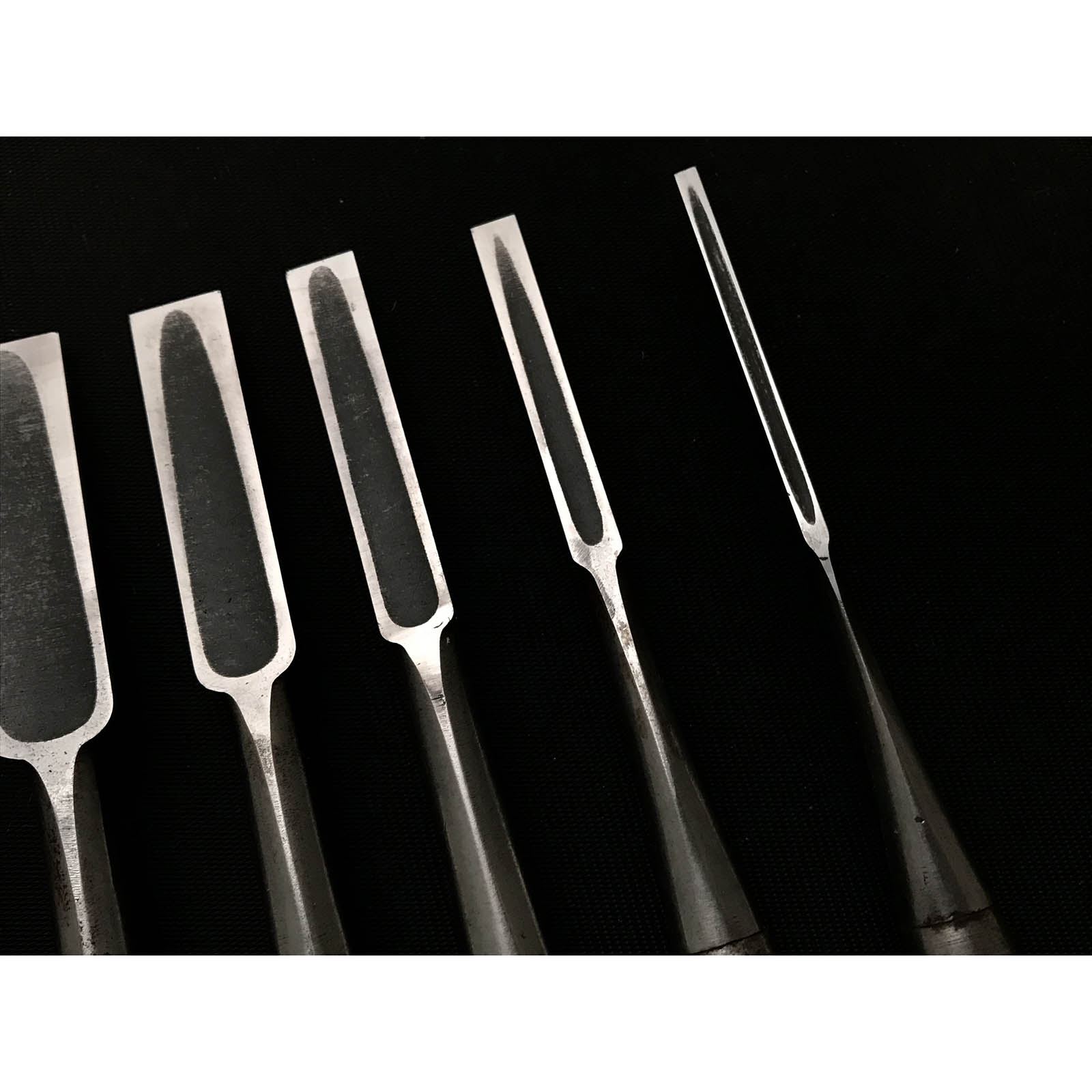 Used Hidari Ichihiro Bench chisels set 中古 左市弘 追入組鑿 Oirenomi