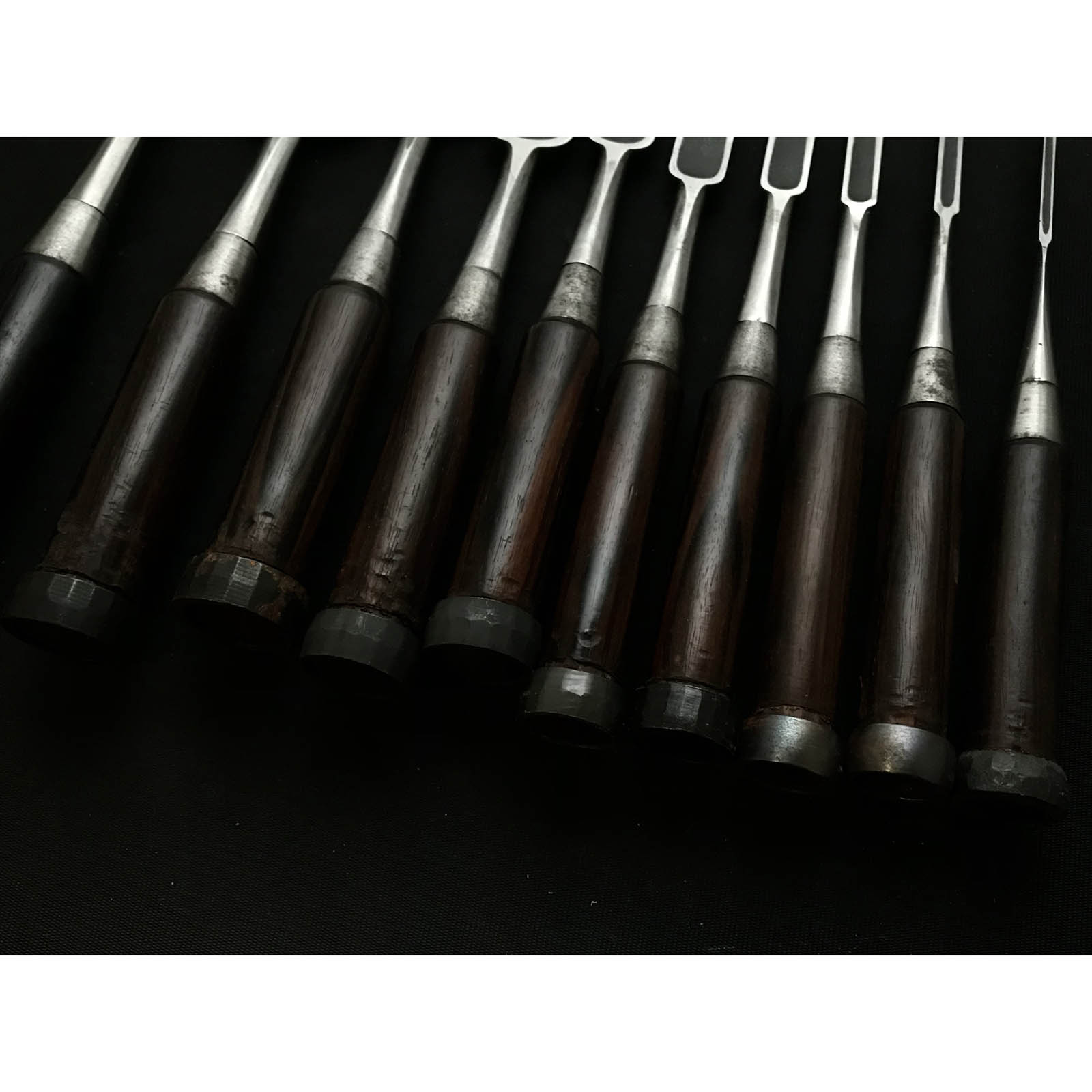 Used Hidari Ichihiro Bench chisels set 中古 左市弘 追入組鑿 Oirenomi