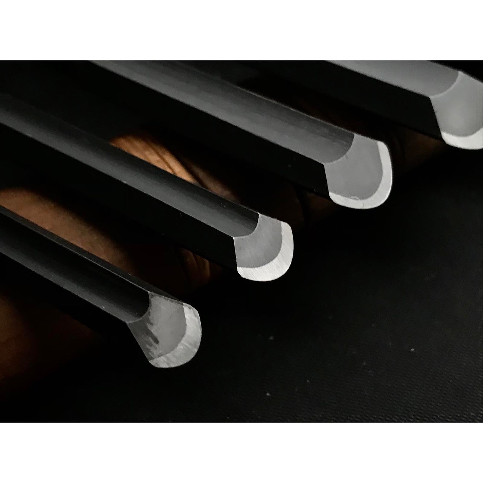 Old stock Kunikei Soto maru chisels set by Ikeda Yoshiro 掘出し物 池田慶郎氏 三代目国慶作 外丸鑿5本組 Sotomarunomi