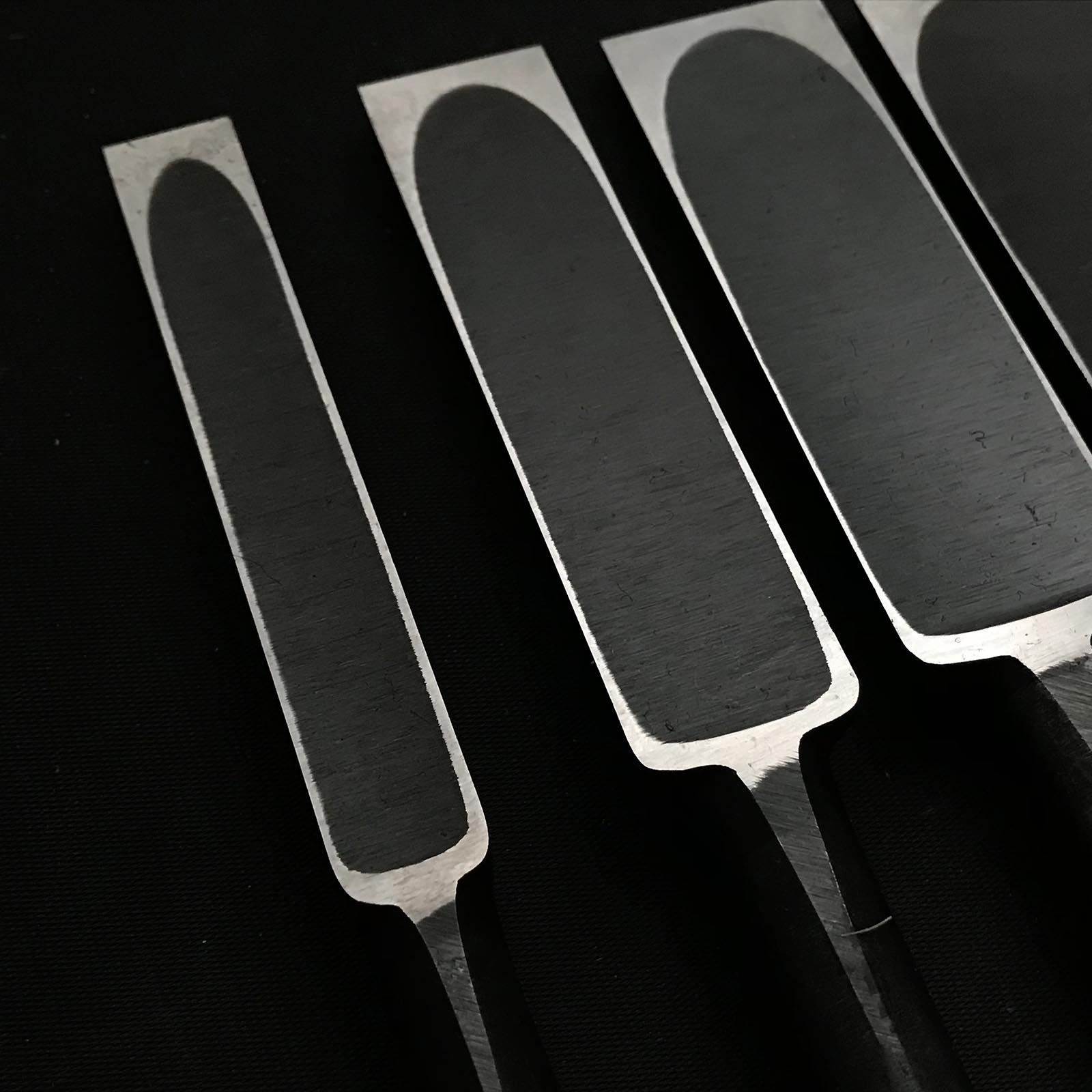 Old stock Kuniaki Timber chisels set with White steel 掘出し物 国明 叩鑿6本組 Tatakinomi