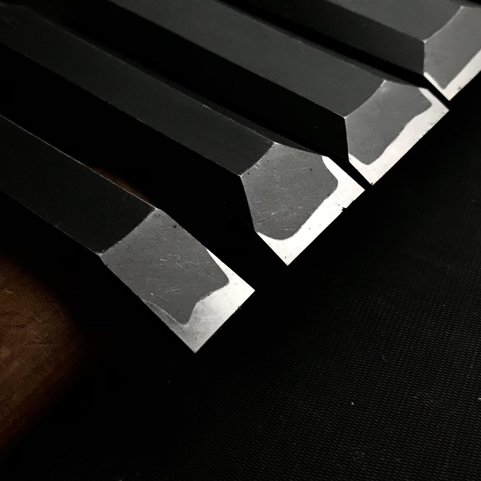 Old stock Kuniaki Timber chisels set with White steel 掘出し物 国明 叩鑿6本組 Tatakinomi