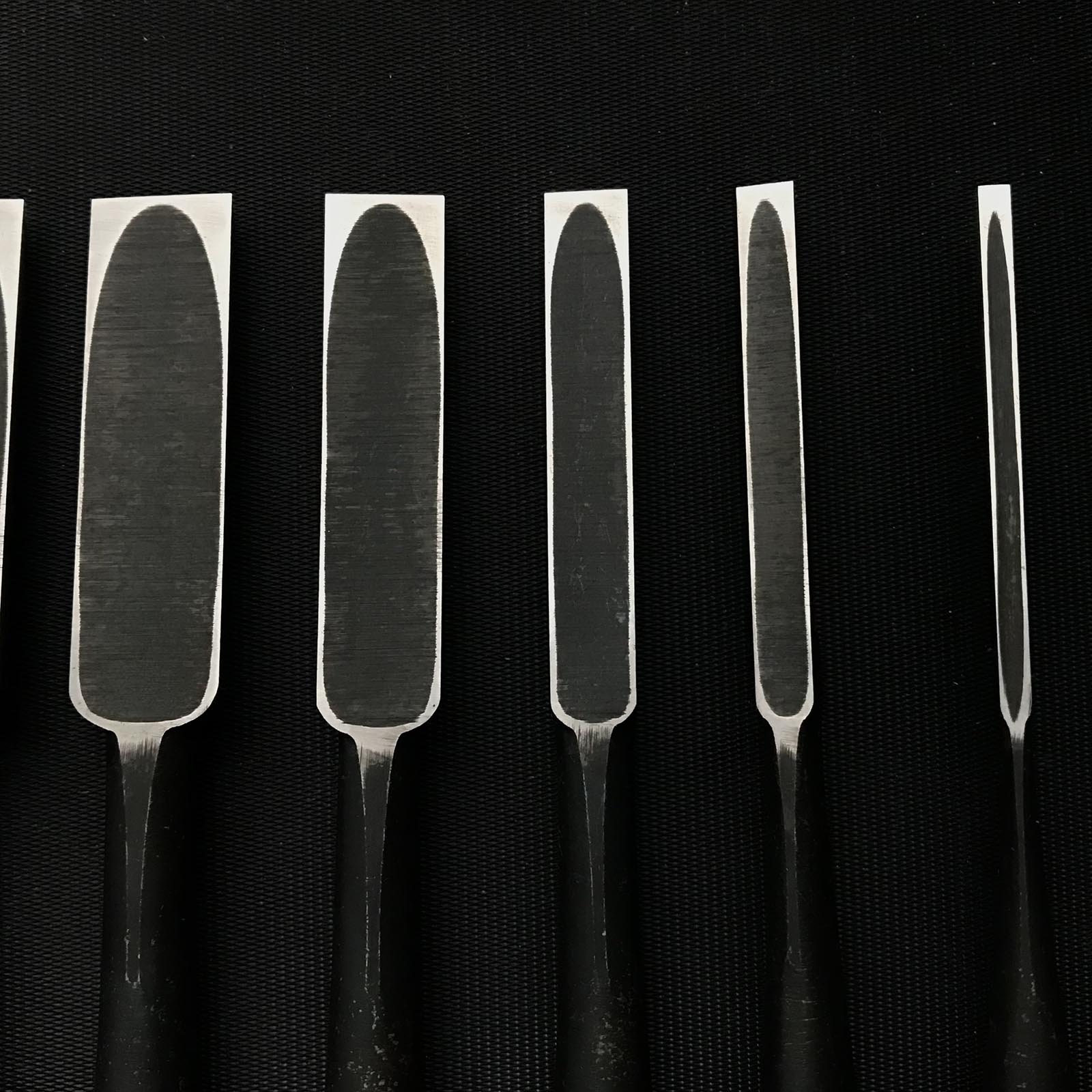 Old stock Tenhiro Dovetail Bench chisels set Rosewood handle 天弘 山崎信次作 鎬型追入10本組鑿 紫檀柄 Shinoginomi