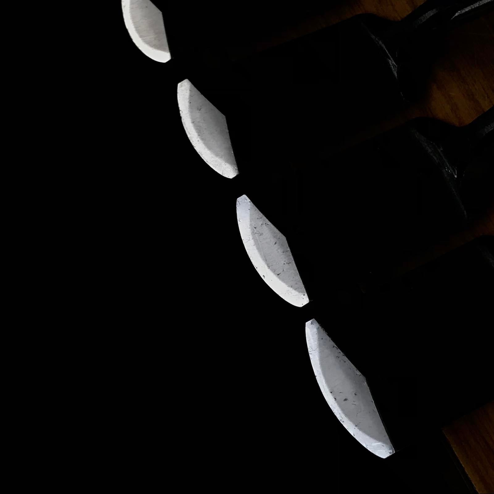 Old stock Sotomaru Trowel chisel (Kote nomi) Dovetail type 掘出し物 外丸鏝鑿 鎬型 3,6,9,12,15,18,21,24,27,30,36mm