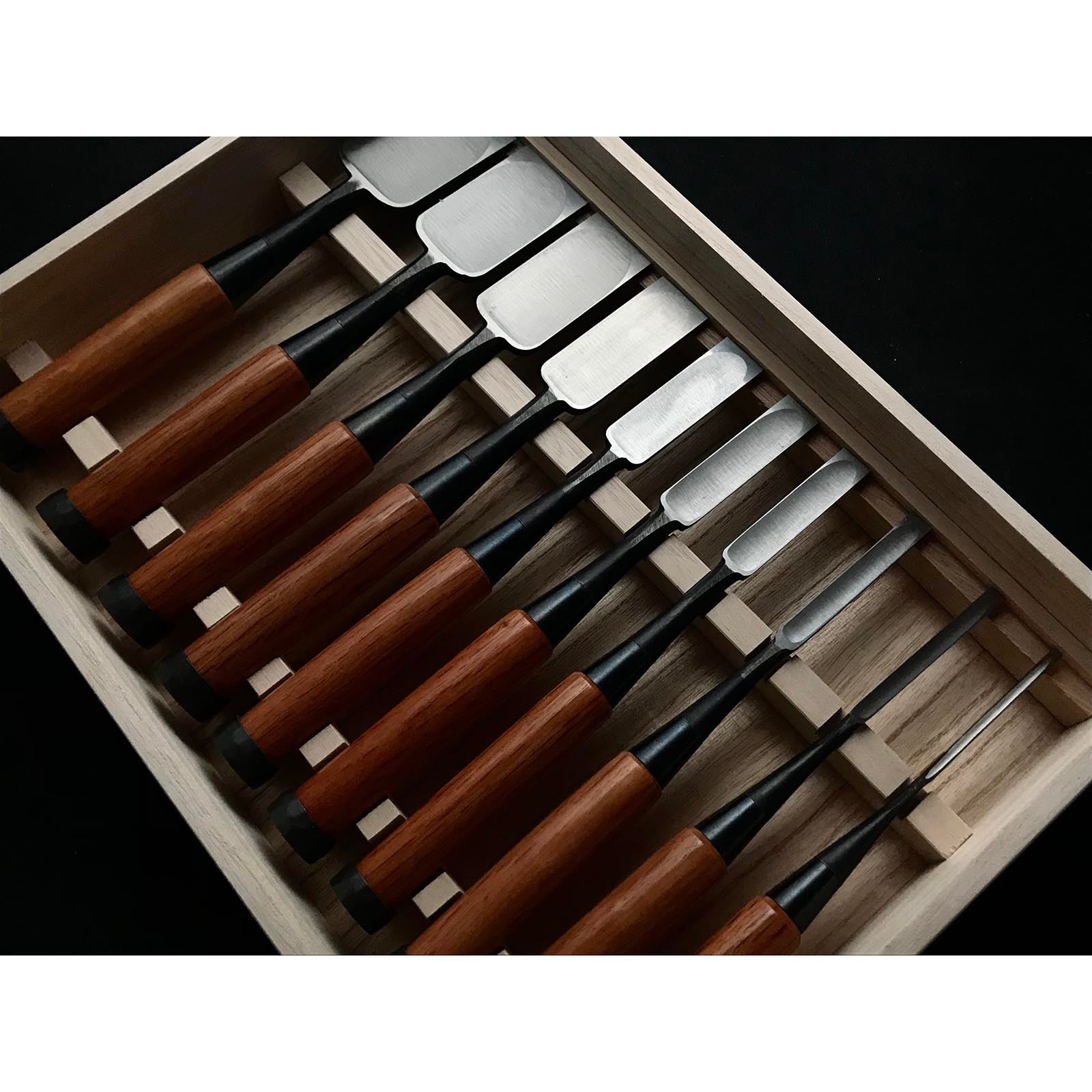 Fujihiro Bench chisels set by Chuutarou Imai 今井忠太郎作 二治弘 追入組鑿 磨裏 Oiirenomi