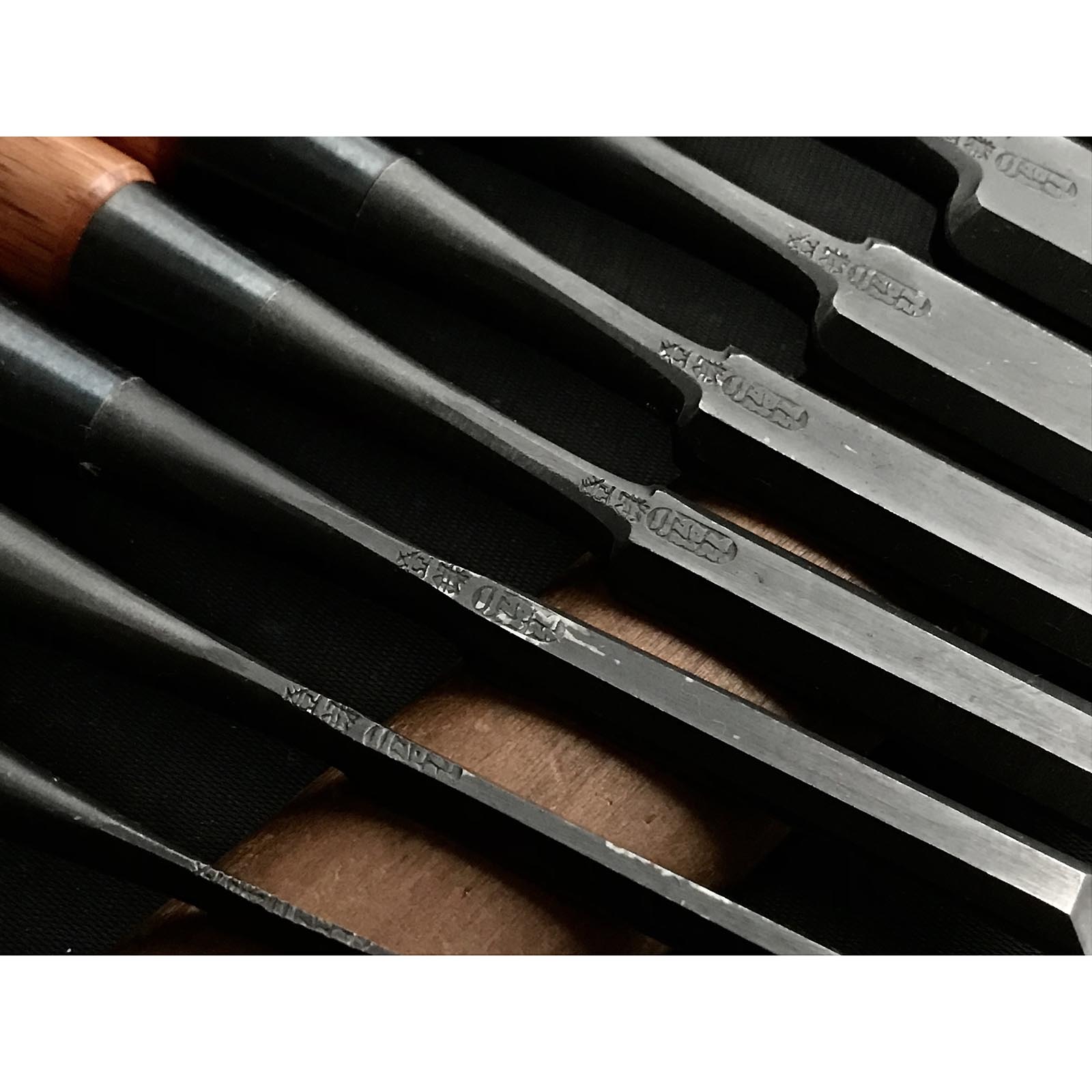Fujihiro Bench chisels set by Chuutarou Imai 今井忠太郎作 二治弘 追入組鑿 磨裏 Oiirenomi
