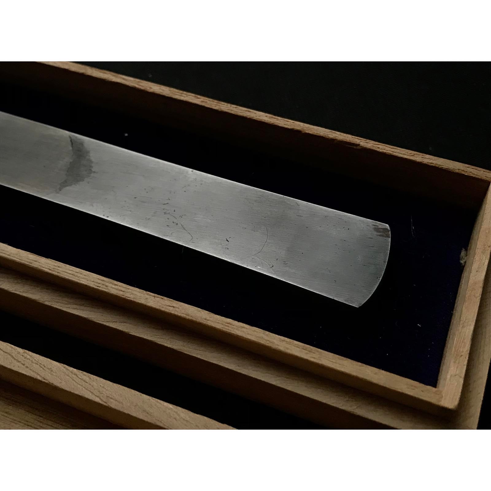 Old stock Fujiwara Yoshiaki Kiridashi Kokatana 掘出し物 藤原良明作 加藤清志氏 梨地切出小刀 右 21mm