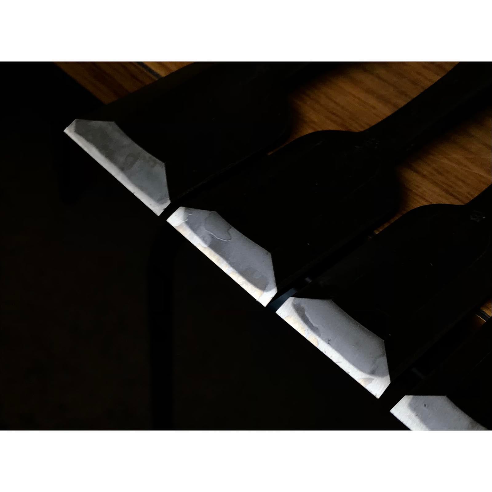 Old stock Osahiro (Nagahiro) Bench chisels set 掘出し物 長弘 追入組鑿 10本組 紫檀柄 Oirenomi