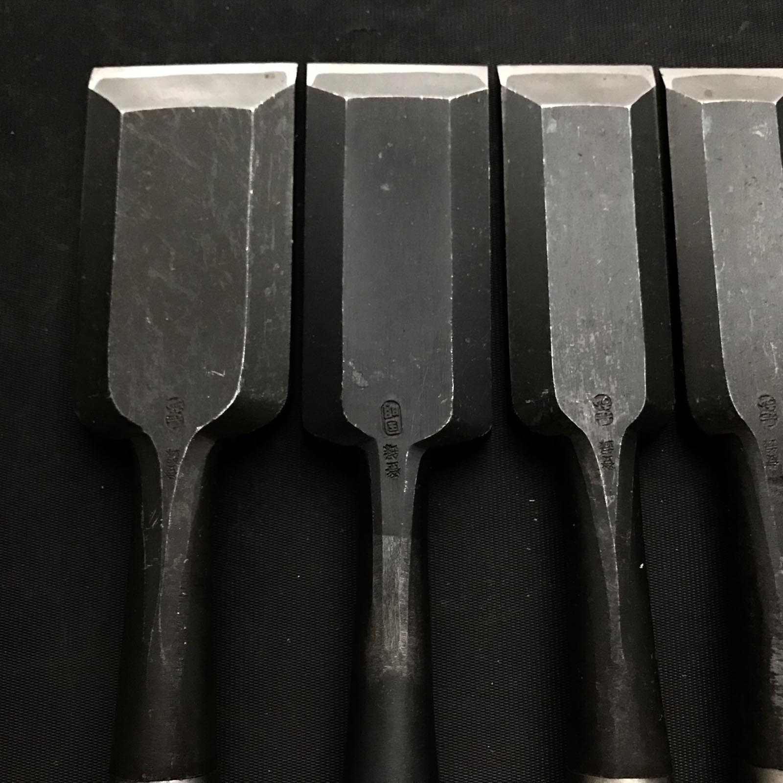 Old stock #1 Korehiro Timber chisels set with White steel 掘出し物 是弘 叩鑿6本組 Tatakinomi