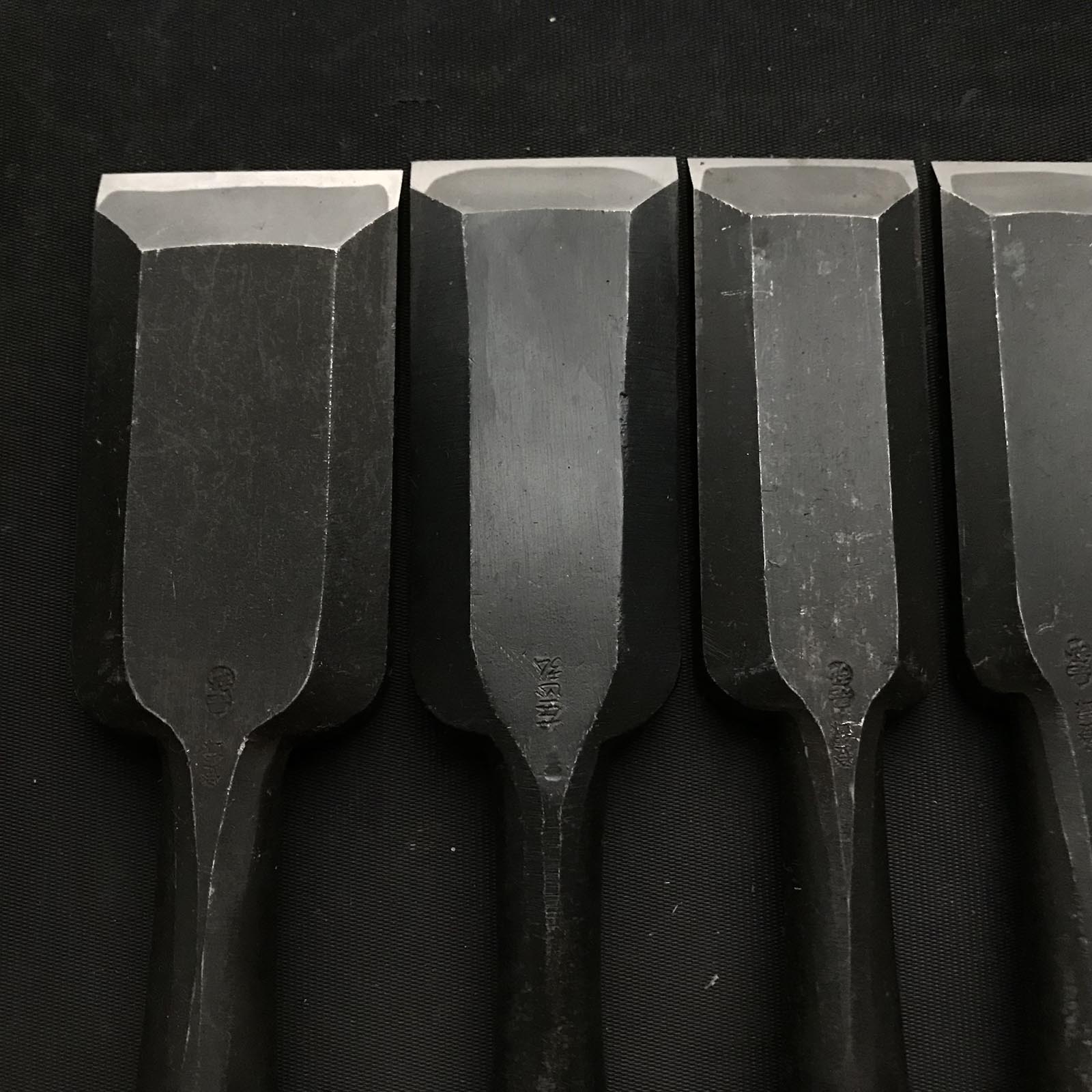 Old stock #3 Korehiro Timber chisels set with White steel 掘出し物 是弘 叩鑿6本組 Tatakinomi