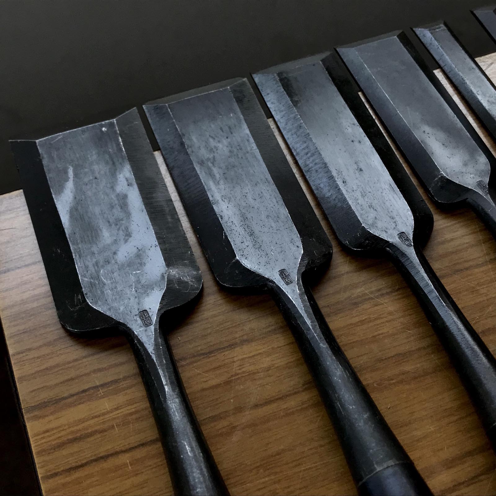 Old stock Kunitsuru Paring chisels with white steel 掘出し物 國鶴 薄鑿 Usunomi 9,12,15,30,36,42,48mm
