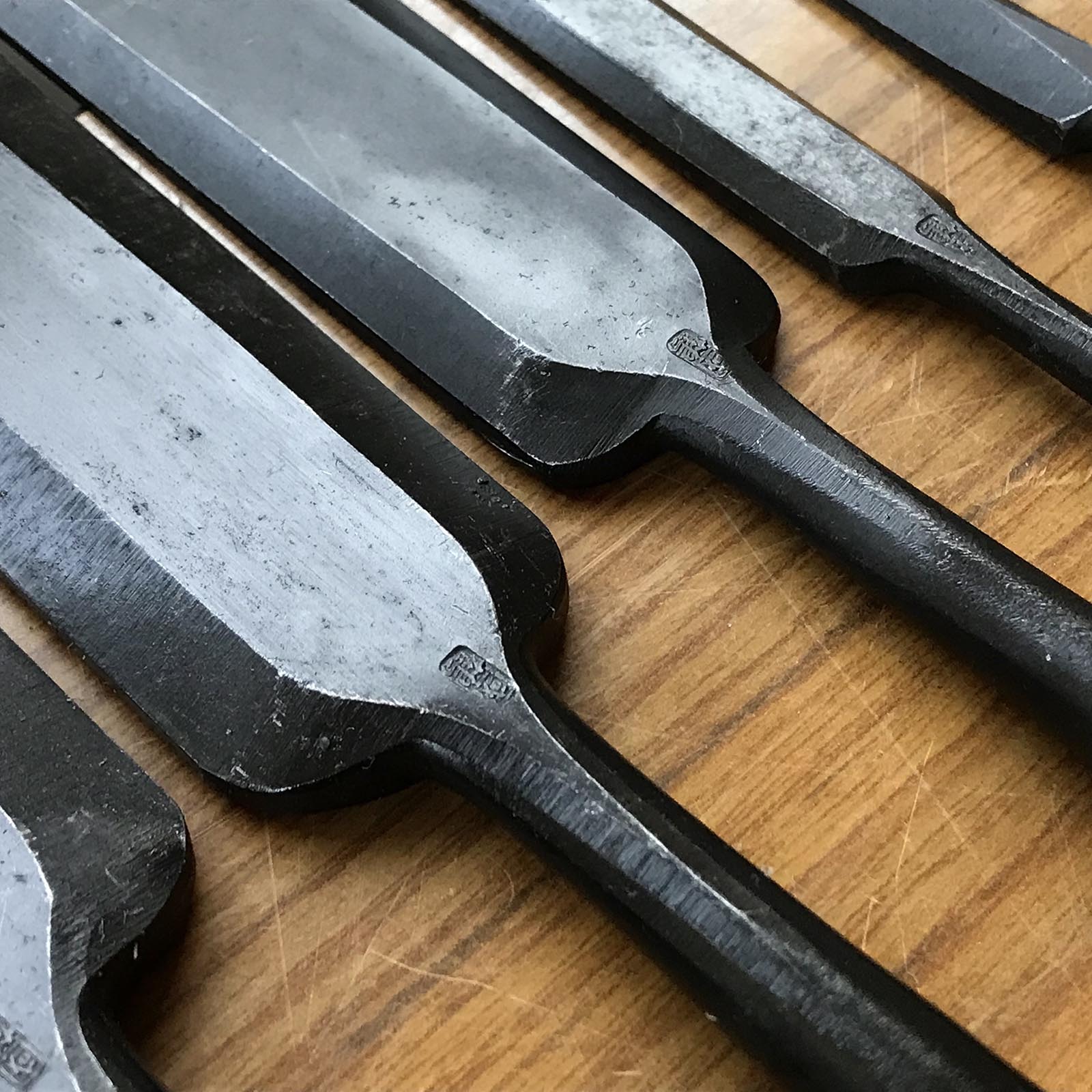 Old stock Kunitsuru Paring chisels with white steel 掘出し物 國鶴 薄鑿 Usunomi 9,12,15,30,36,42,48mm