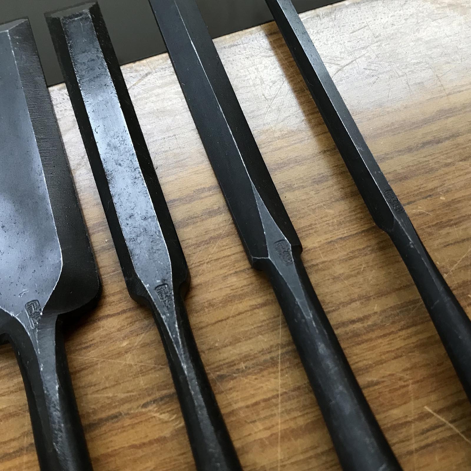 Old stock Kunitsuru Paring chisels with white steel 掘出し物 國鶴 薄鑿 Usunomi 9,12,15,30,36,42,48mm
