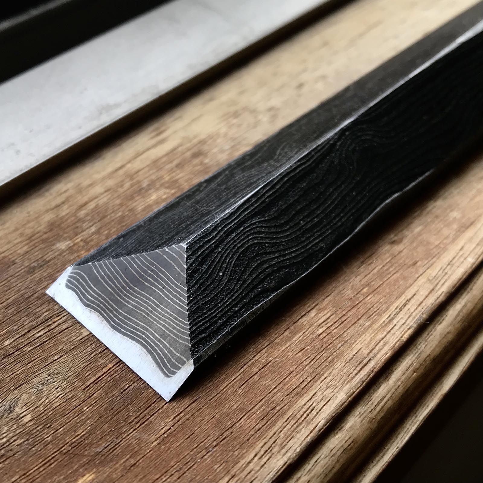 Old stock Kunikei 3rd Generations Special Slick Chisel 掘出し物 三代目國慶作 墨流し 穴屋鑿 24mm