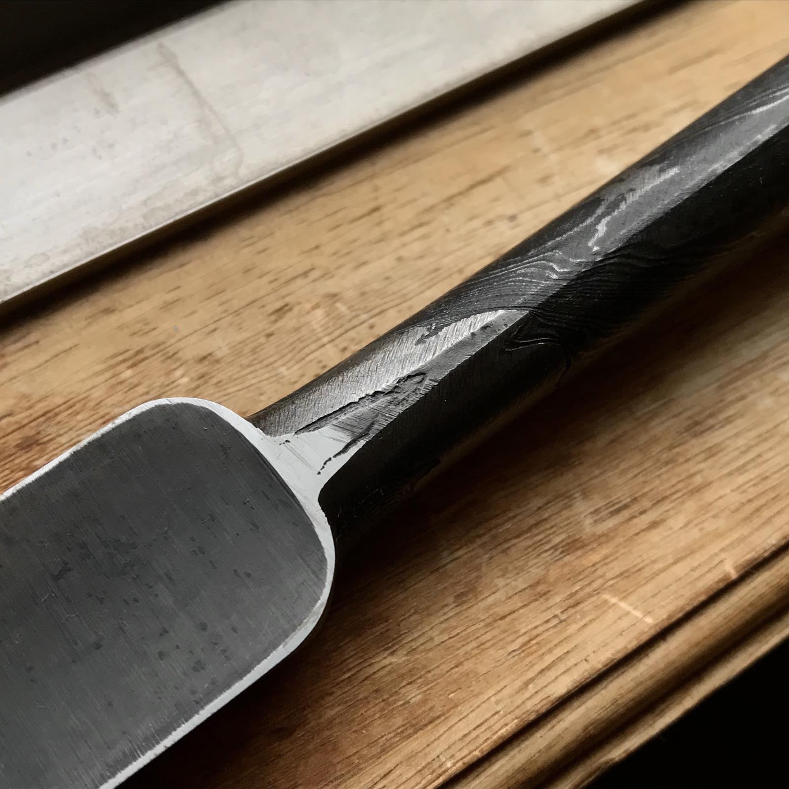 Old stock Kunikei 3rd Generations Special Slick Chisel 掘出し物 三代目國慶作 墨流し 穴屋鑿 24mm