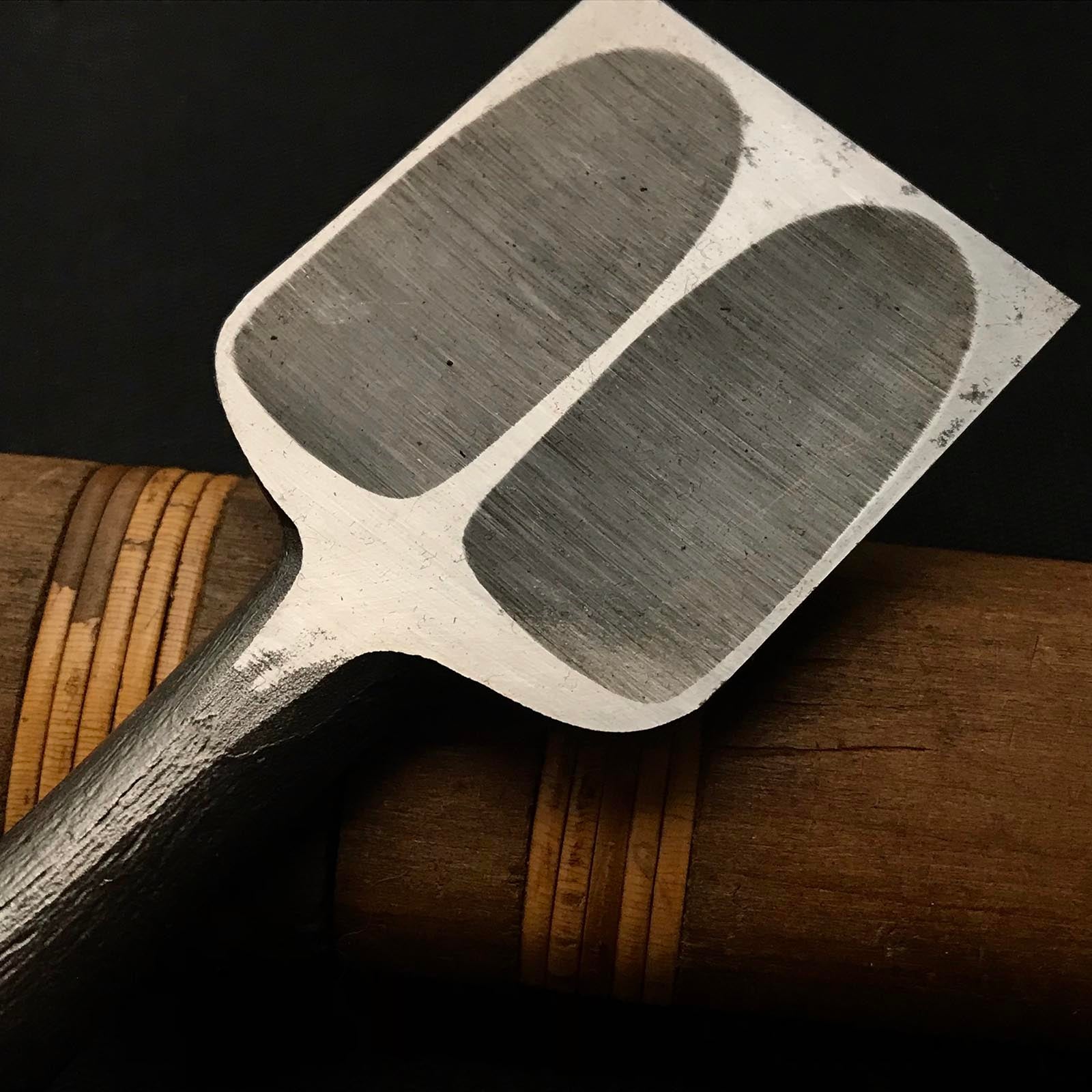 旧蔵 東宗吉 卓上鑿 和鉄 東宗吉 追入鑿 和鉄木目 42mm