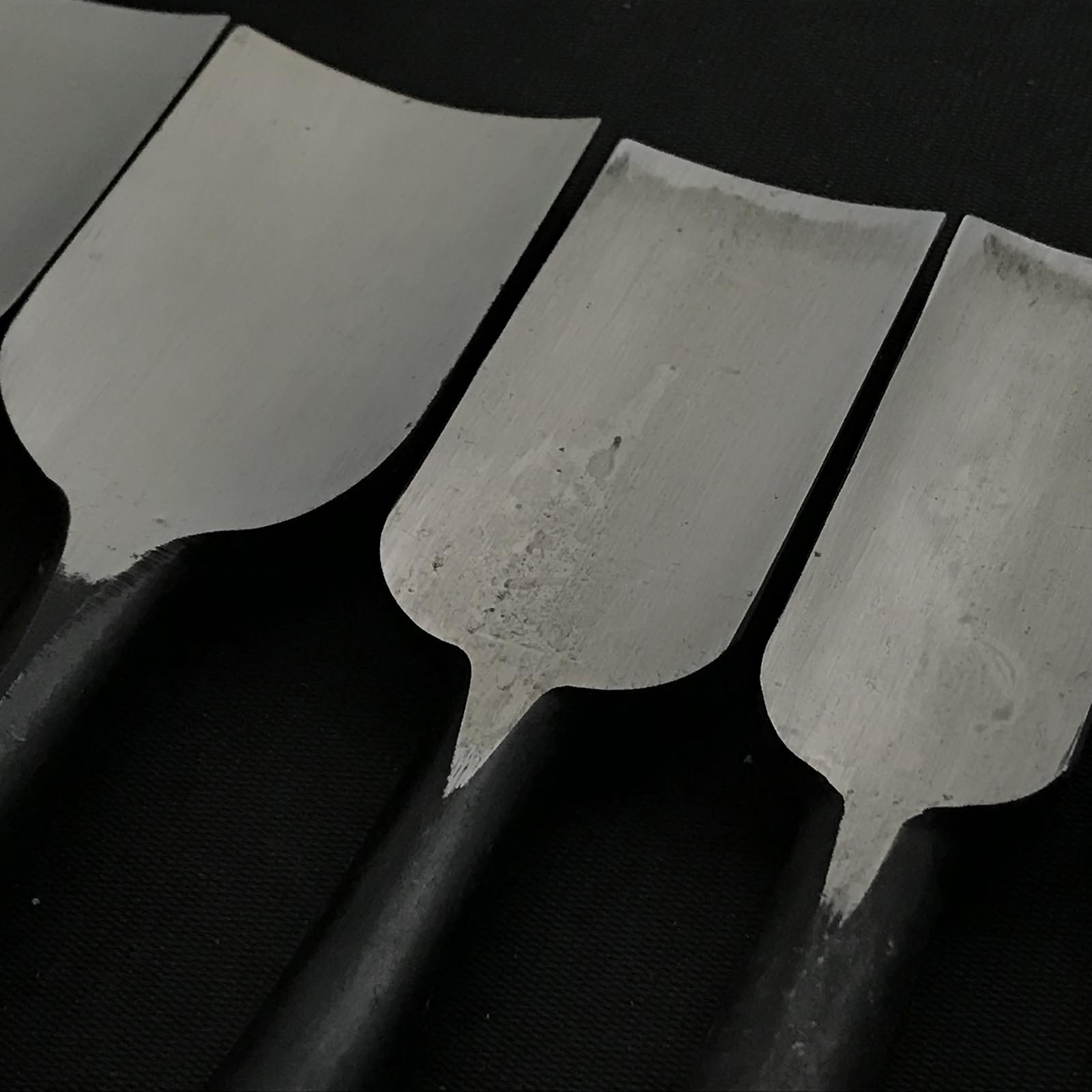 Old stock Uchimaru-Nomi Gouge Chisels set 掘出し物 内丸鑿 10本組鑿