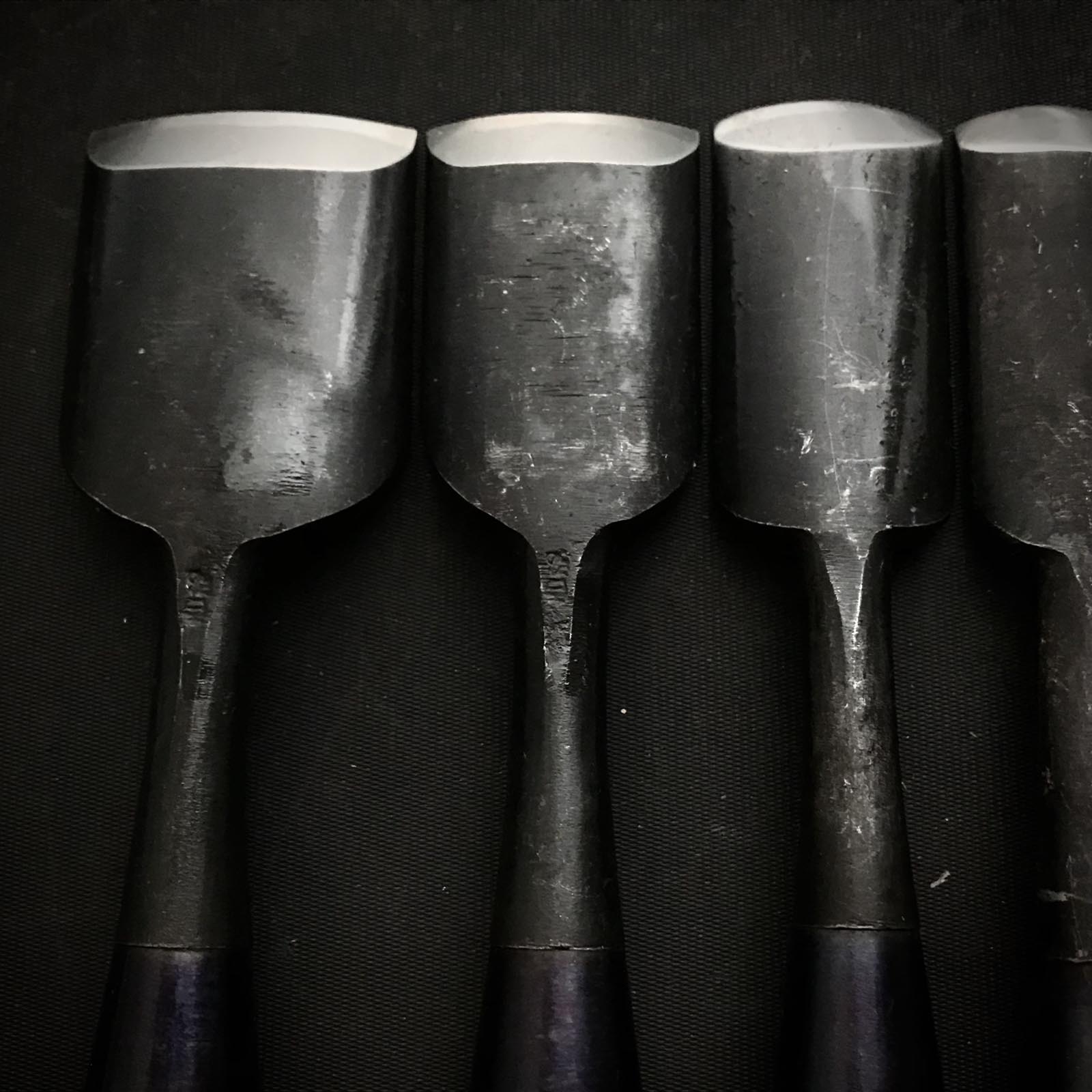 Old stock Uchimaru-Nomi Gouge Chisels set 掘出し物 内丸鑿 10本組鑿