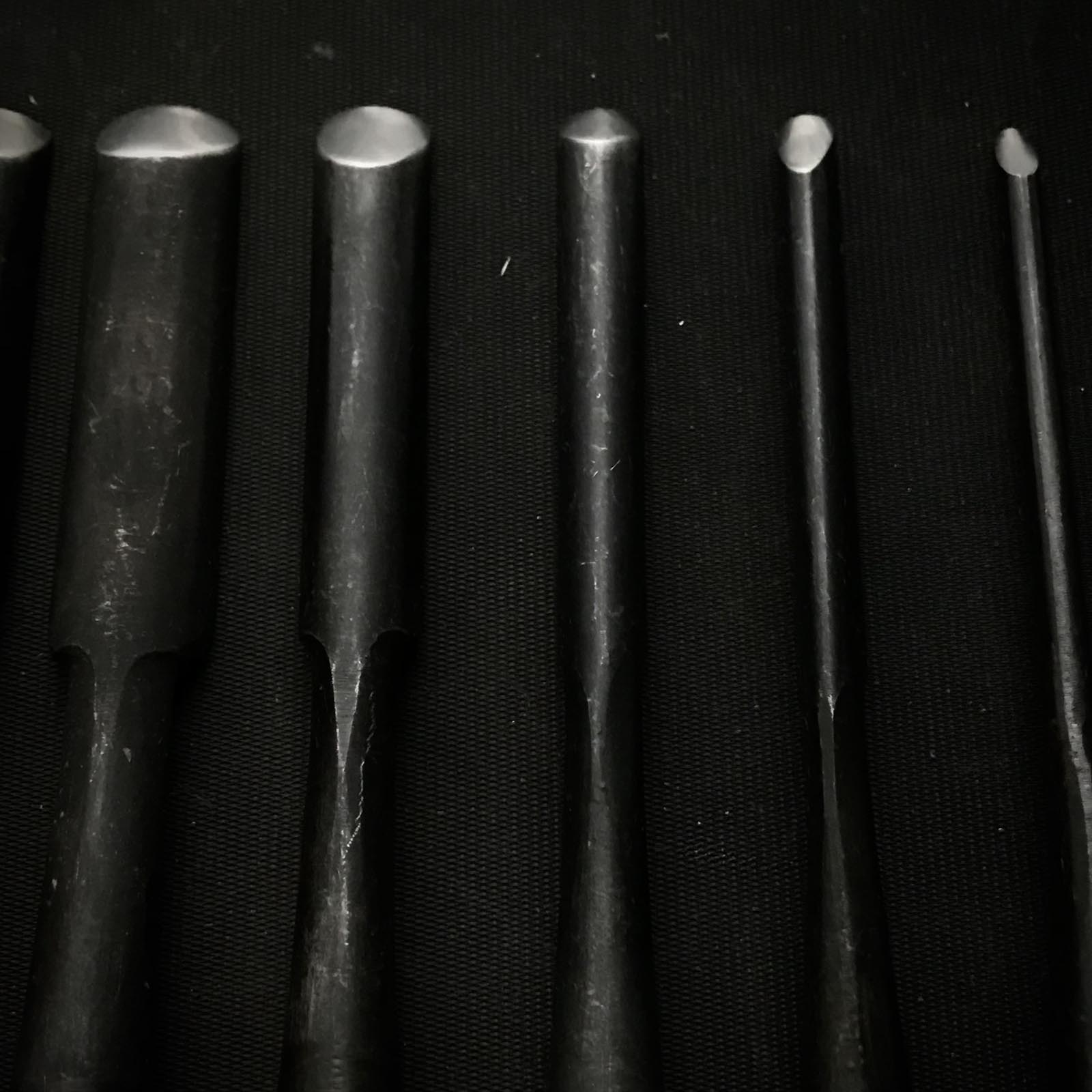 Old stock Uchimaru-Nomi Gouge Chisels set 掘出し物 内丸鑿 10本組鑿
