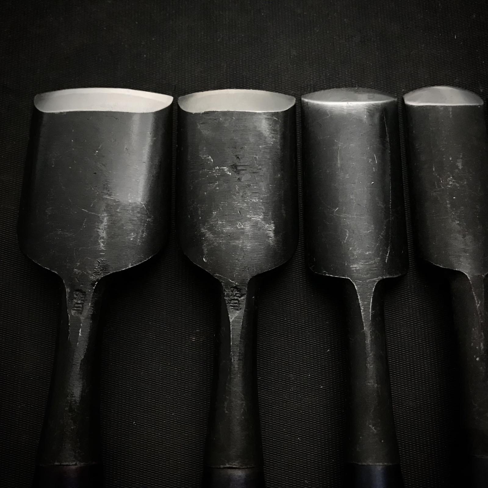 Old stock Uchimaru-Nomi Gouge Chisels (shallow U) 掘出し物 内丸鑿 浅丸 42,36,30,24,18,15,12,9mm
