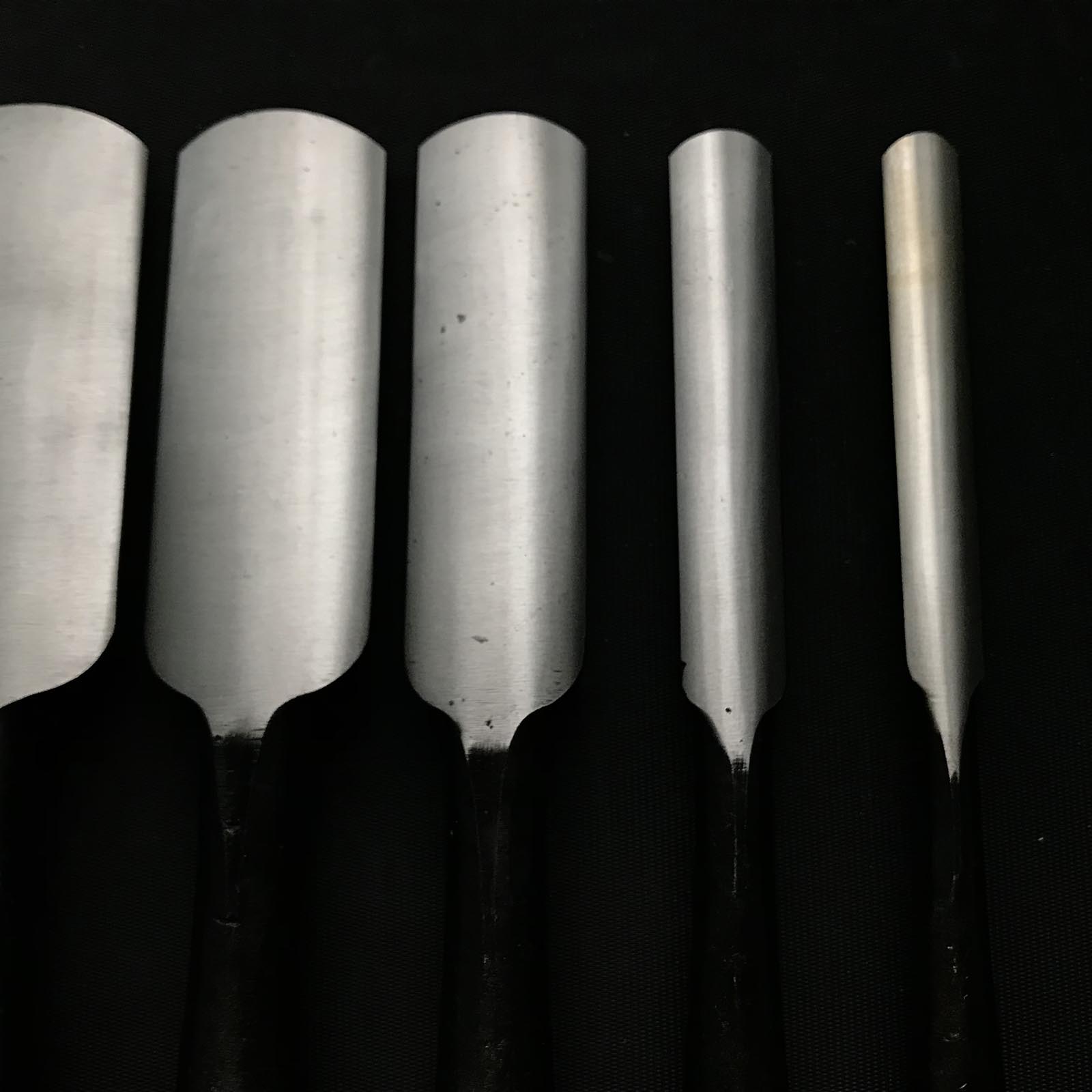Old stock Kunitsuru Soto maru chisels set with white steel 掘出し物 國鶴 外丸叩き鑿 6本組 Sotomarunomi