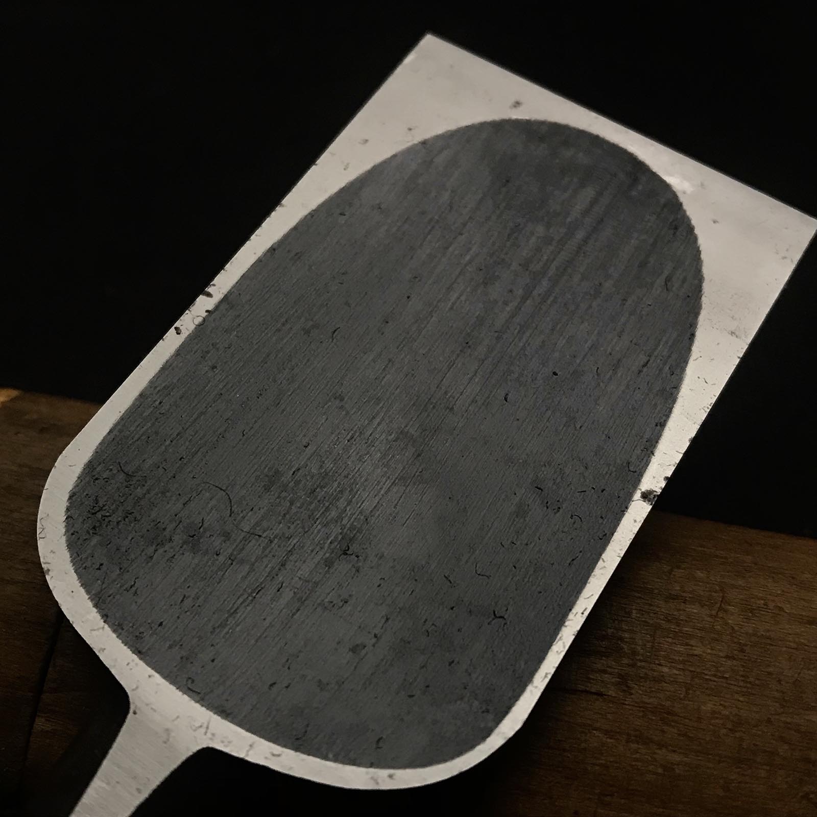 旧蔵 国慶三代 初期作品 卓上ノミ 掘り出し物 池田慶郎氏 三代目国慶作 初期作品 墨流し 追入鑿 36mm